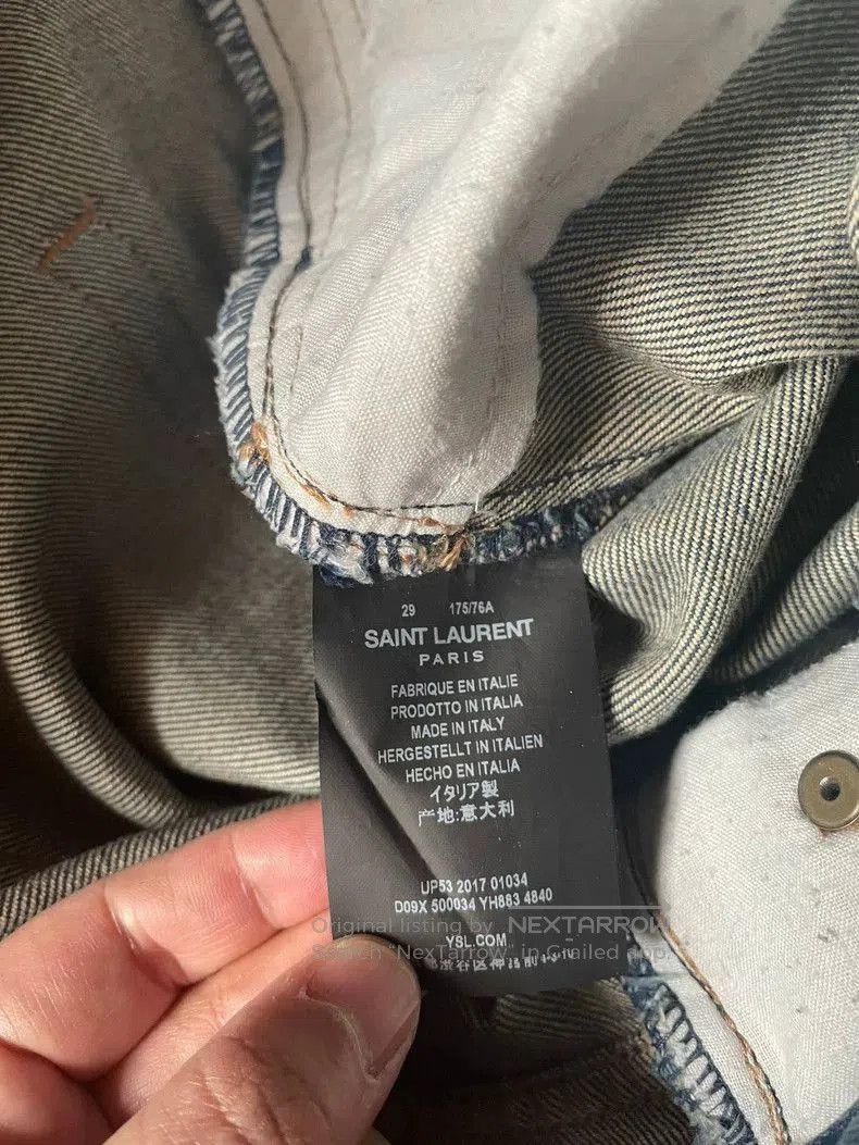 Saint Laurent Paris Saint Laurent Men's Blue Slim Fit Jeans. Size US 29 - 4 Thumbnail