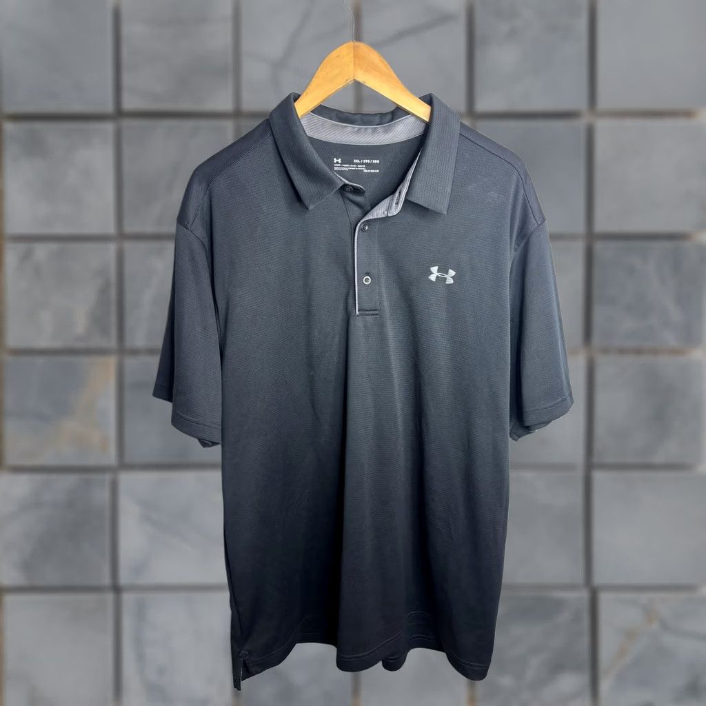 Under Armour VINTAGE/Under Armour Polo Shirt Mens 2XL Black HeatGear Lightweight Athletic Golf Logo Size US XXL / EU 58 / 5 - 1 Thumbnail