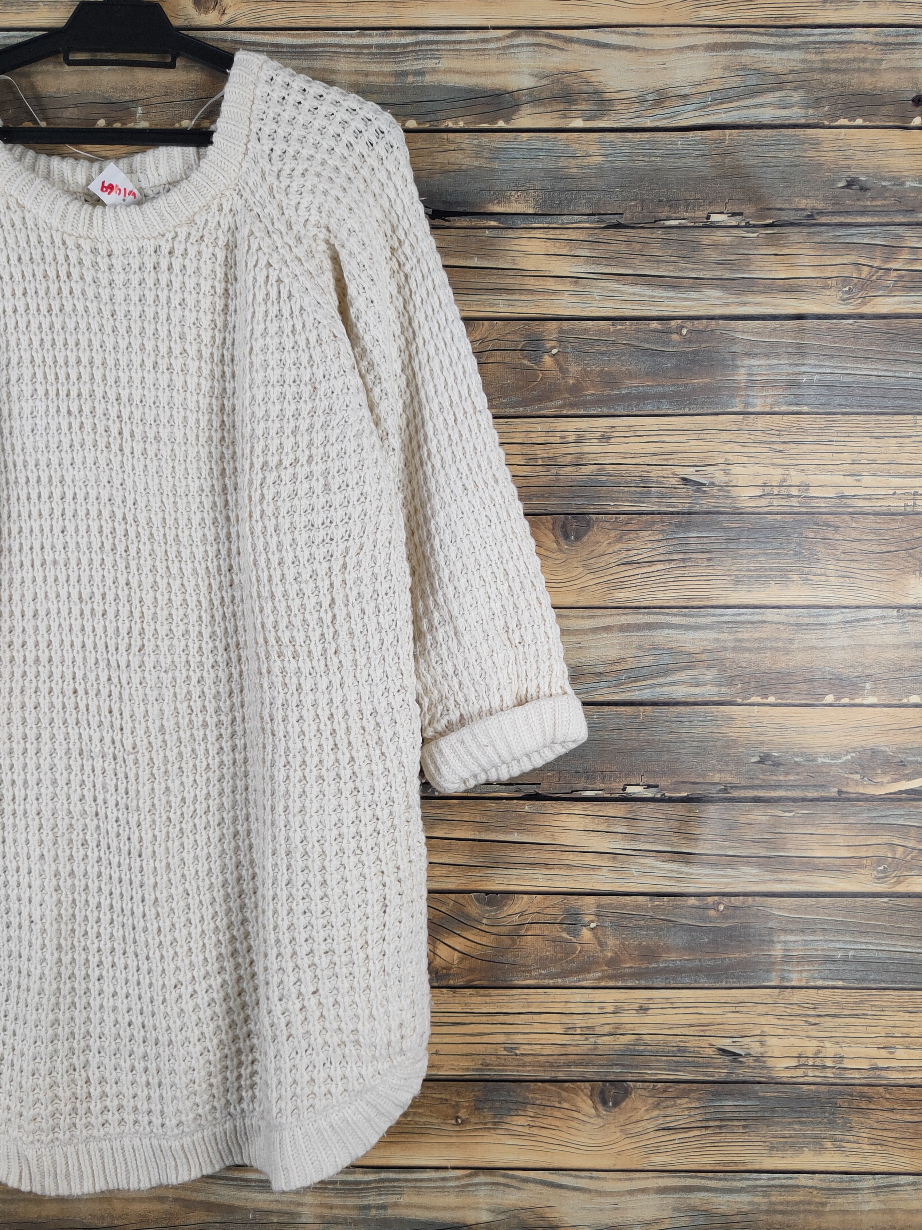 Aran Isles Knitwear × Japanese Brand × Vintage Japanese Brand Ivory Knitwear Sweatshirts #W1469 Size L / US 10 / IT 46 - 5 Thumbnail
