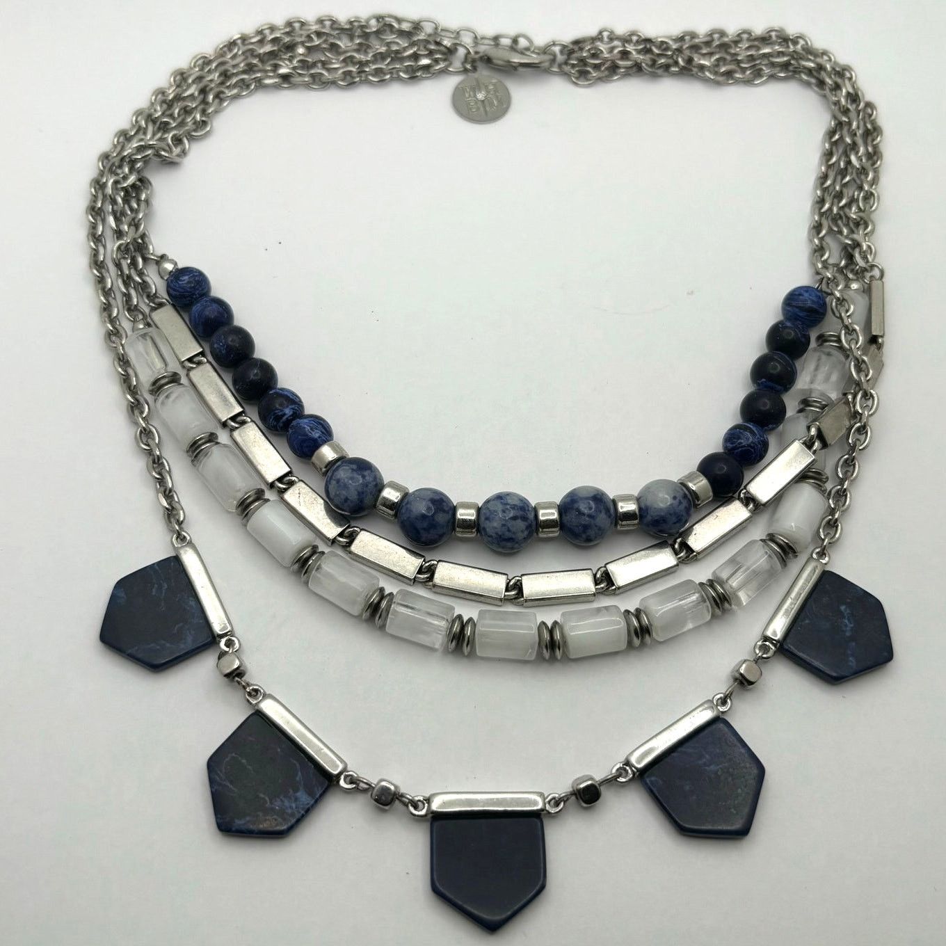 White House Black Market Silver & Blue White House Black Market Necklace Size ONE SIZE - 4 Thumbnail