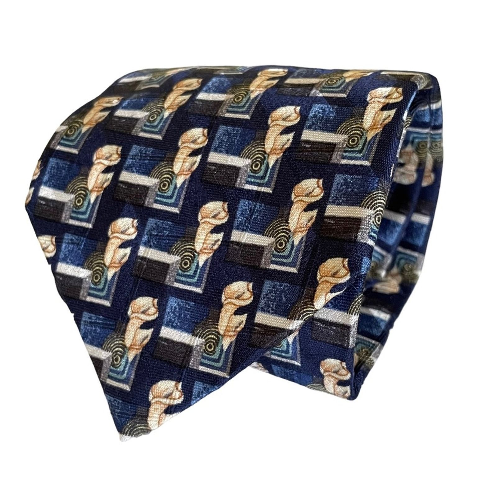 Ermenegildo Zegna Ermenegildo Zegna Blue Calla Lily Floral Patterned Silk Tie Size ONE SIZE - 1 Thumbnail