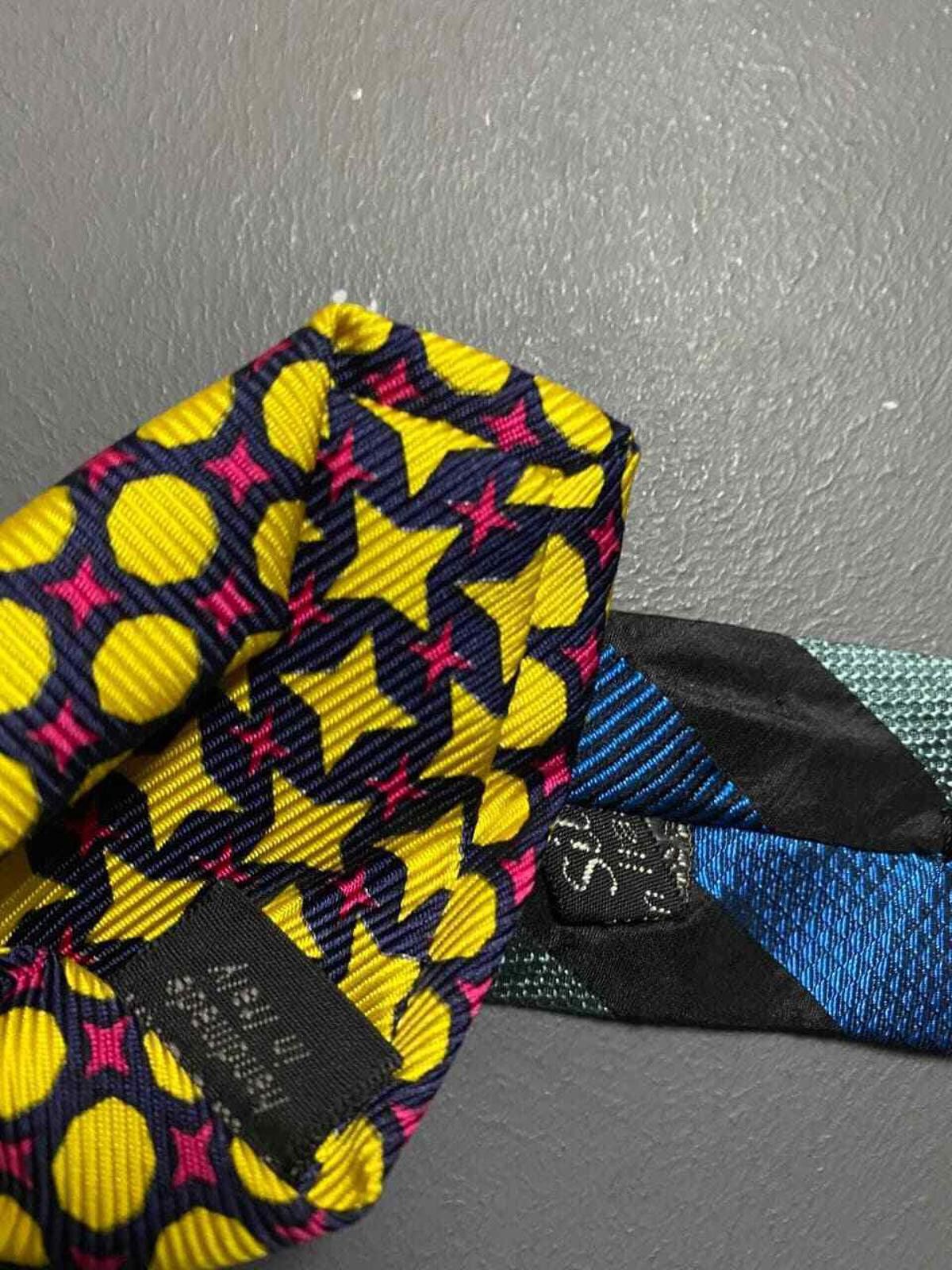Designer Lot of 2 Fabric Frontline Zurich Silk Tie Blue Stripe Size ONE SIZE - 9 Thumbnail