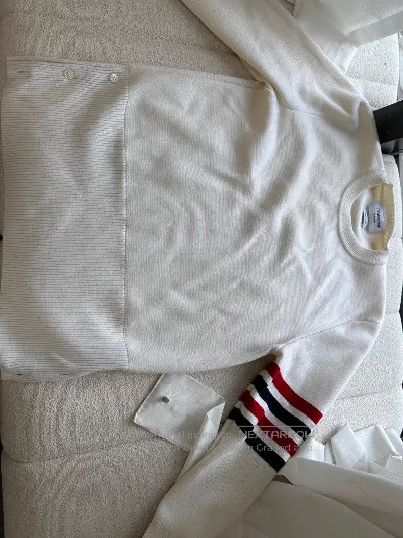 Thom Browne Thom Browne Ivory White Wool Knit Sweater Size US M / EU 48-50 / 2 - 2 Thumbnail