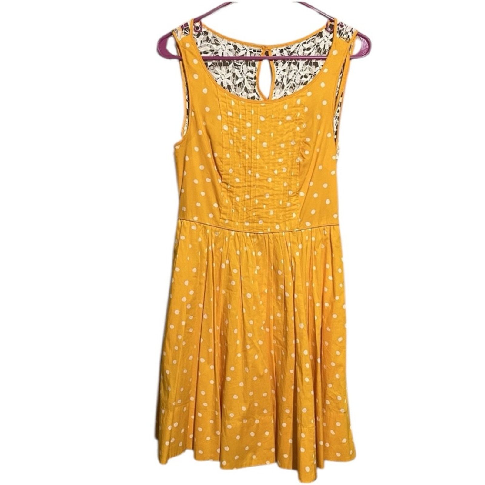 Anthropologie Moulinette Soeurs Anthropologie Yellow Polka Dot Dress Sz 4 Size S / US 4 / IT 40 - 1 Thumbnail