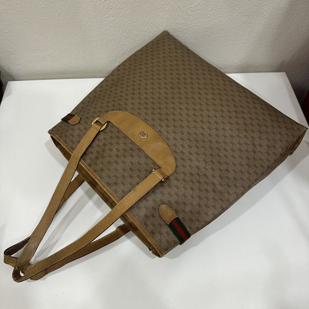 Gucci VINTAGE GUCCI WEB GG SUPREME TOTE BAG 35 Size ONE SIZE - 17 Thumbnail