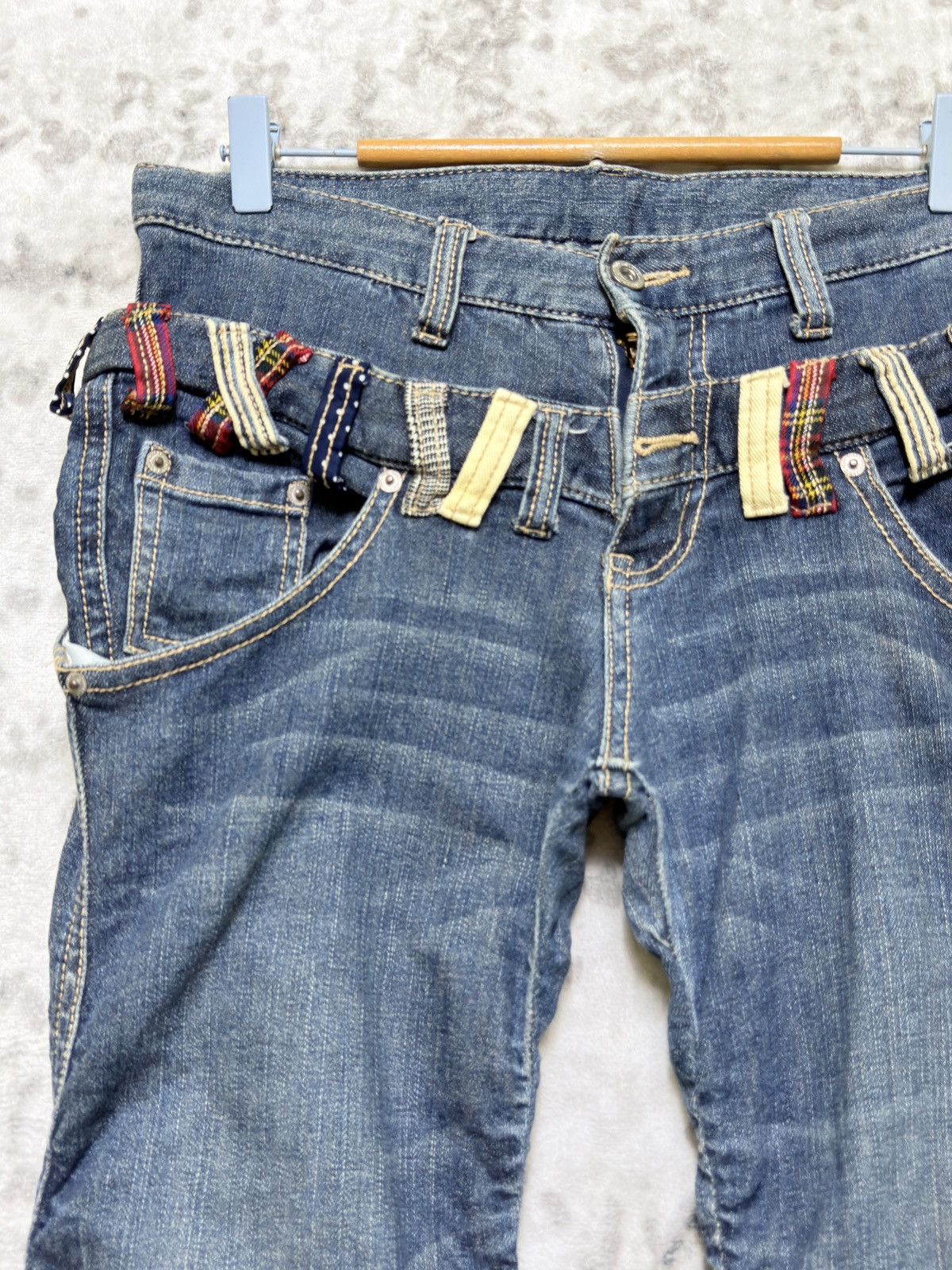 Hysteric Glamour Vintage Y2K Double Waist Punk Grunge Slim Fit Stacked Denim Size US 30 / EU 46 - 4 Thumbnail