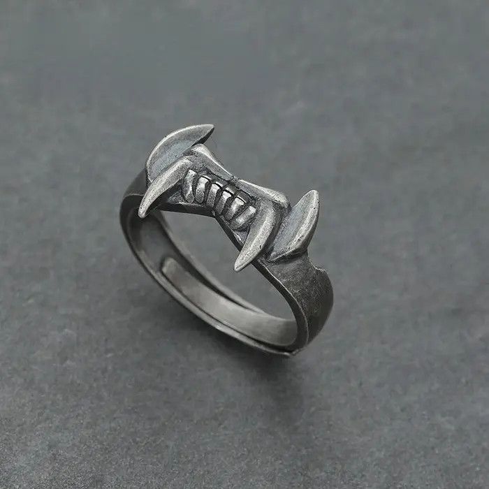 Handmade Vampire Tooth Adjustable Ring Size ONE SIZE - 1 Thumbnail