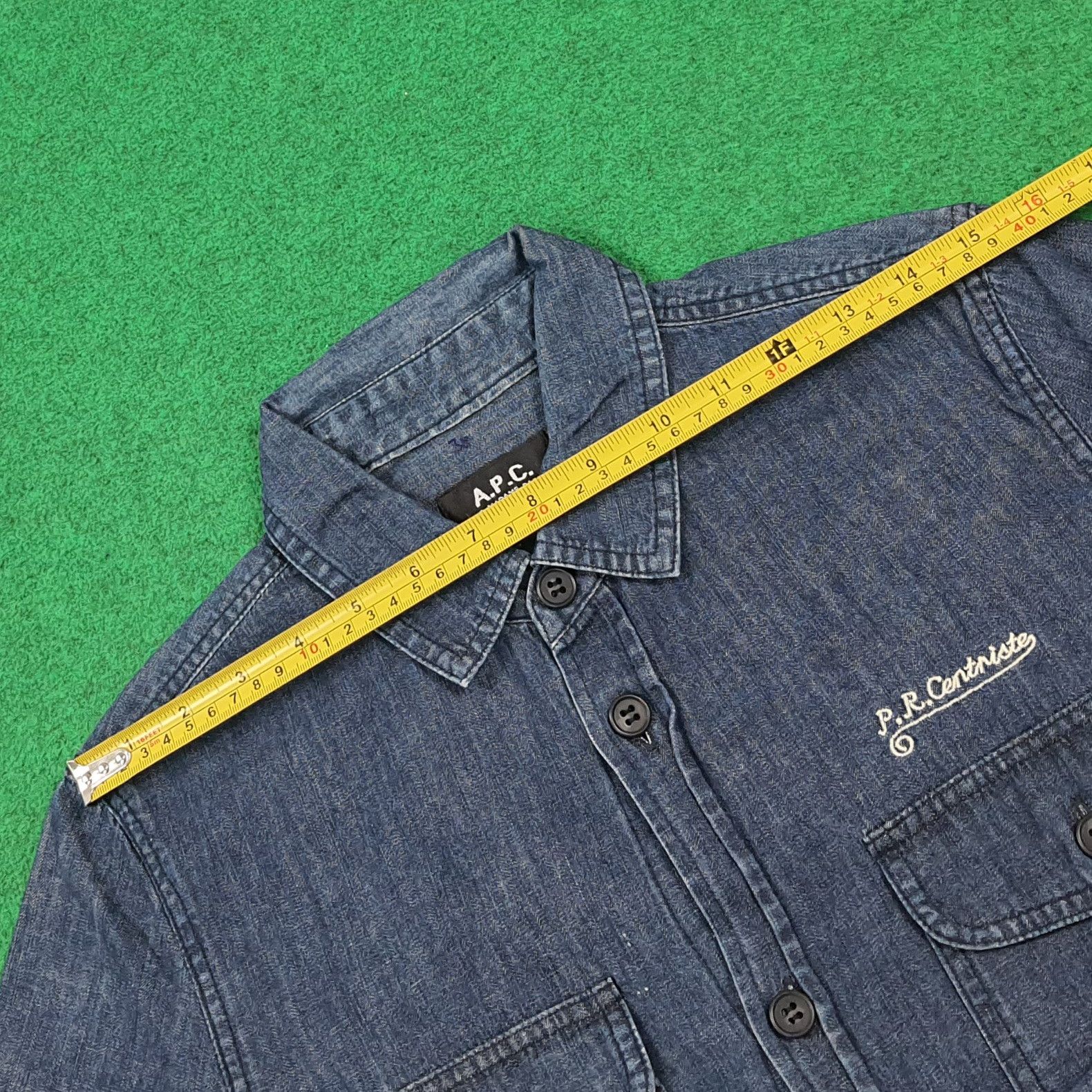 A.P.C. Vintage A.P.C P.R. Centriste Embroidery Denim Shirt C301N37 Size US XS / EU 42 / 0 - 11 Thumbnail