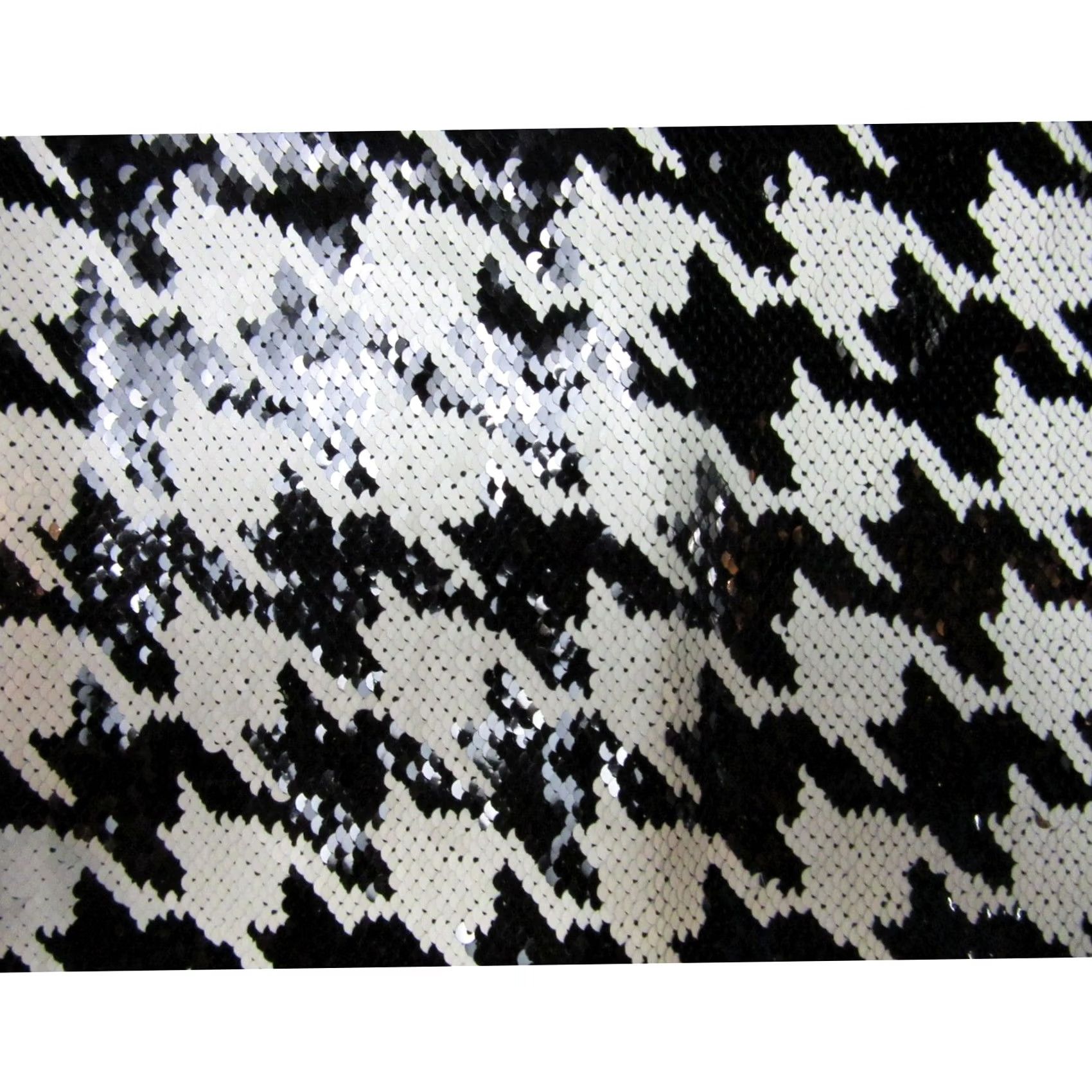 Vintage INC Sequin Halter Top Women S Black White Houndstooth Party Cocktail Sleeveless Zipper Runway Glitz Modern Holiday Vintage No Size S / US 4 / IT 40 - 2 Thumbnail