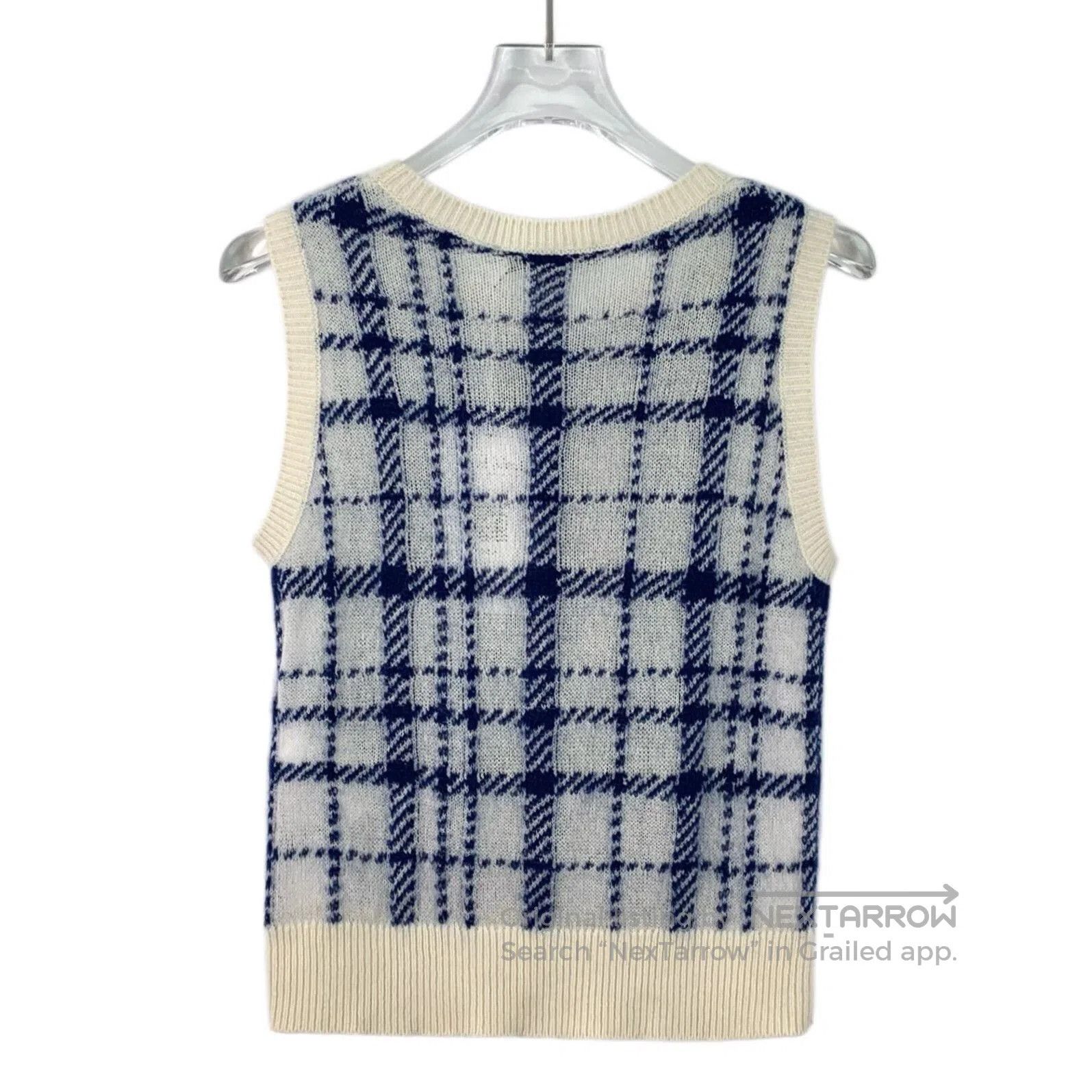 Dior Dior Blue Plaid Wool Sleeveless Knit Vest. Size XXS / US 00 / IT 34 - 2 Thumbnail
