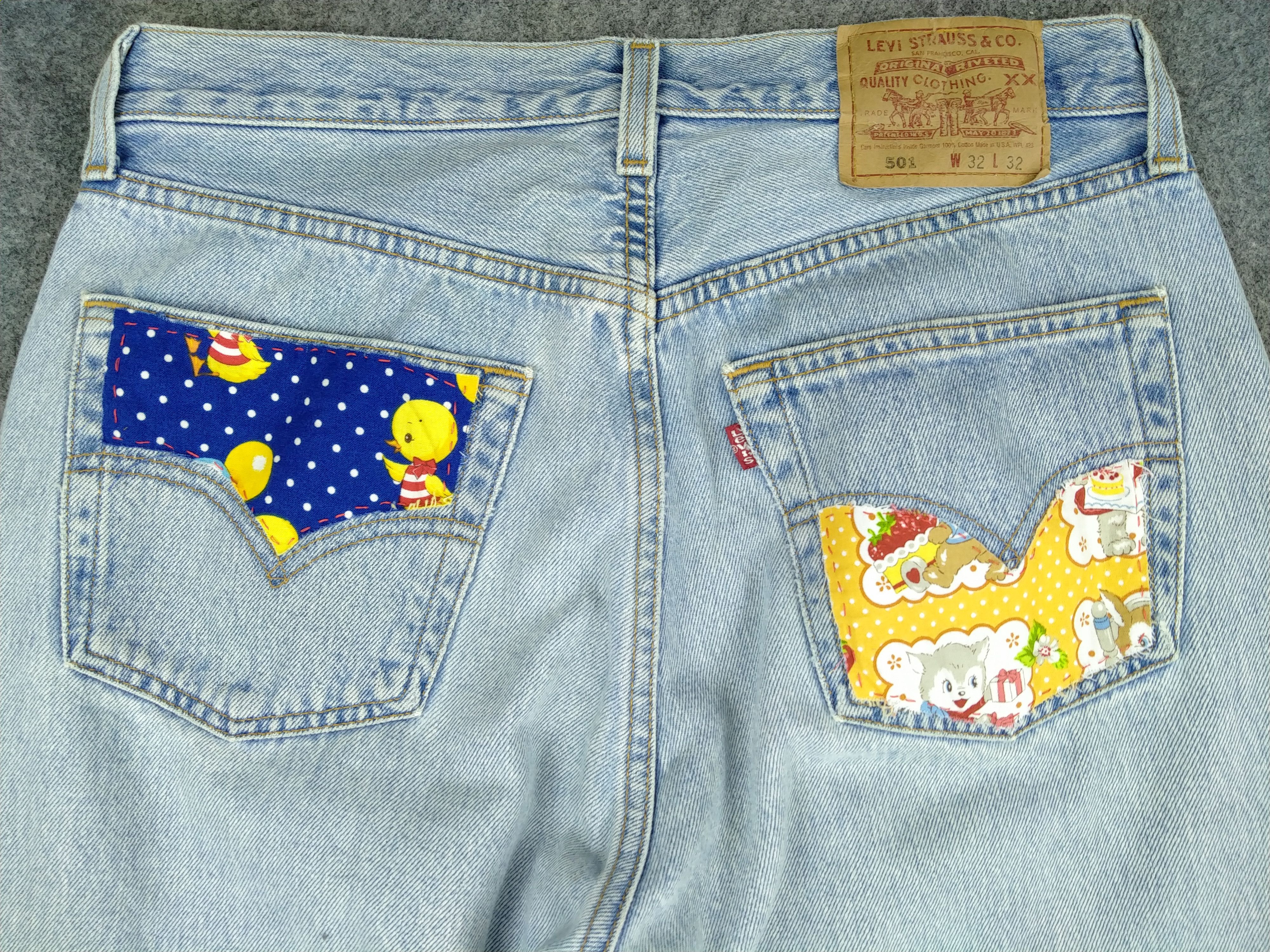 Levi's Light Wash Vintage Levi's 501 Patchwork USA Denim -JN509 Size US 31 - 4 Thumbnail