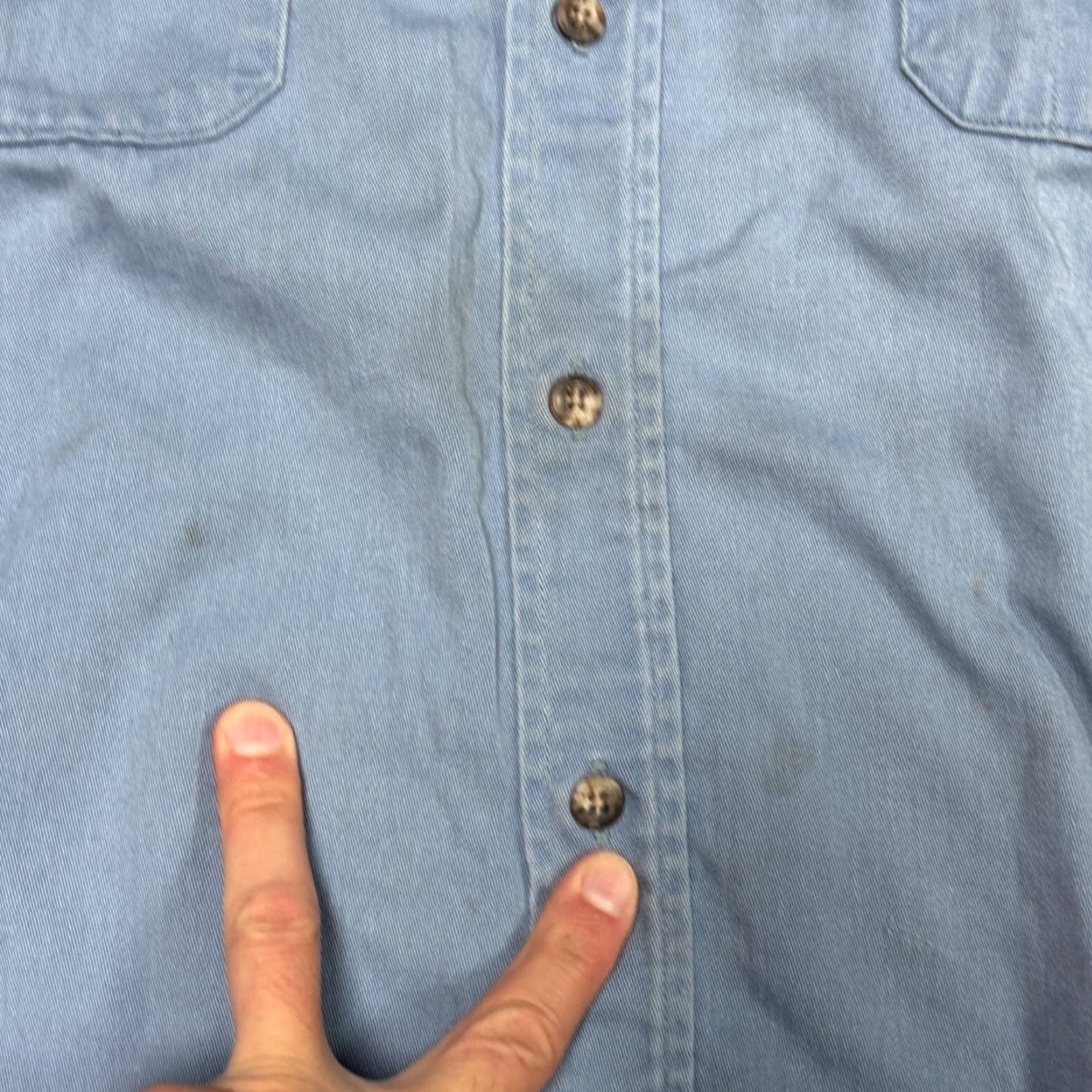 Vintage Tyndale Shirt Mens XL Flame Resistant Blue Made in USA Button-Down FRMC Size US XL / EU 56 / 4 - 4 Thumbnail