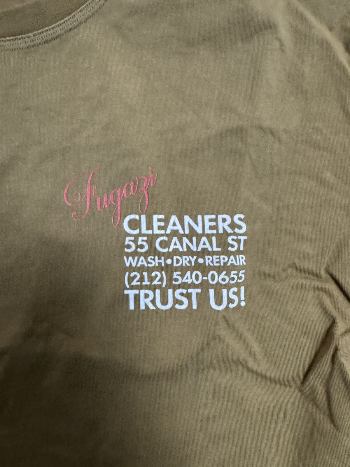Fugazi FUGAZI “we love our customers” T shirt olive Size US M / EU 48-50 / 2 - 2 Thumbnail