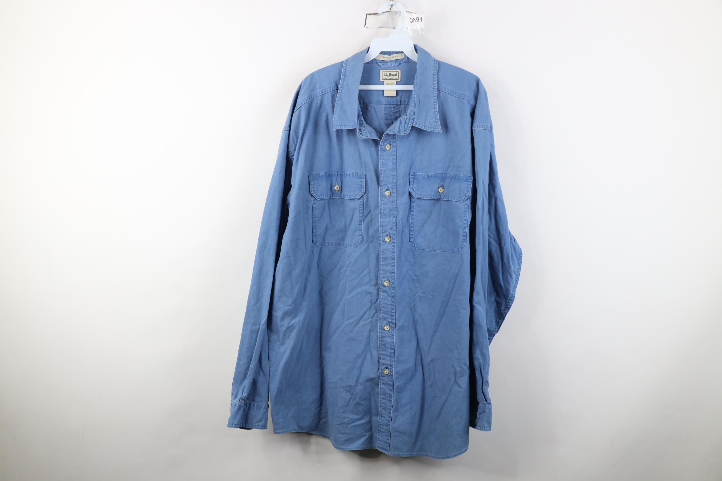 L.L. Bean Vintage LL Bean Stonewash Heavyweight Collared Button Shirt Size US XXL / EU 58 / 5 - 1 Thumbnail