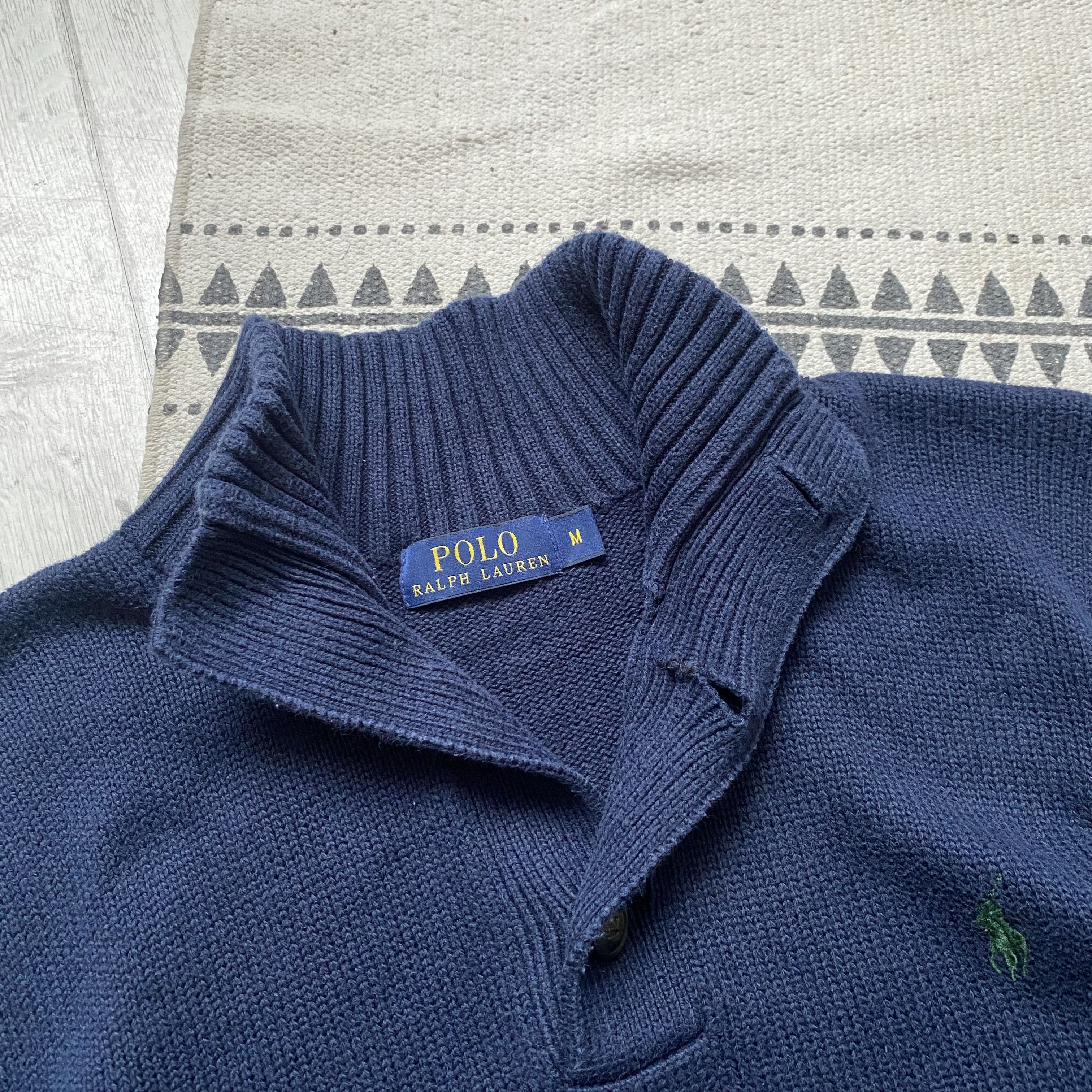 Polo Ralph Lauren Vintage Y2K Polo Ralph Lauren knit Sweater button up Navy Size US M / EU 48-50 / 2 - 6 Thumbnail