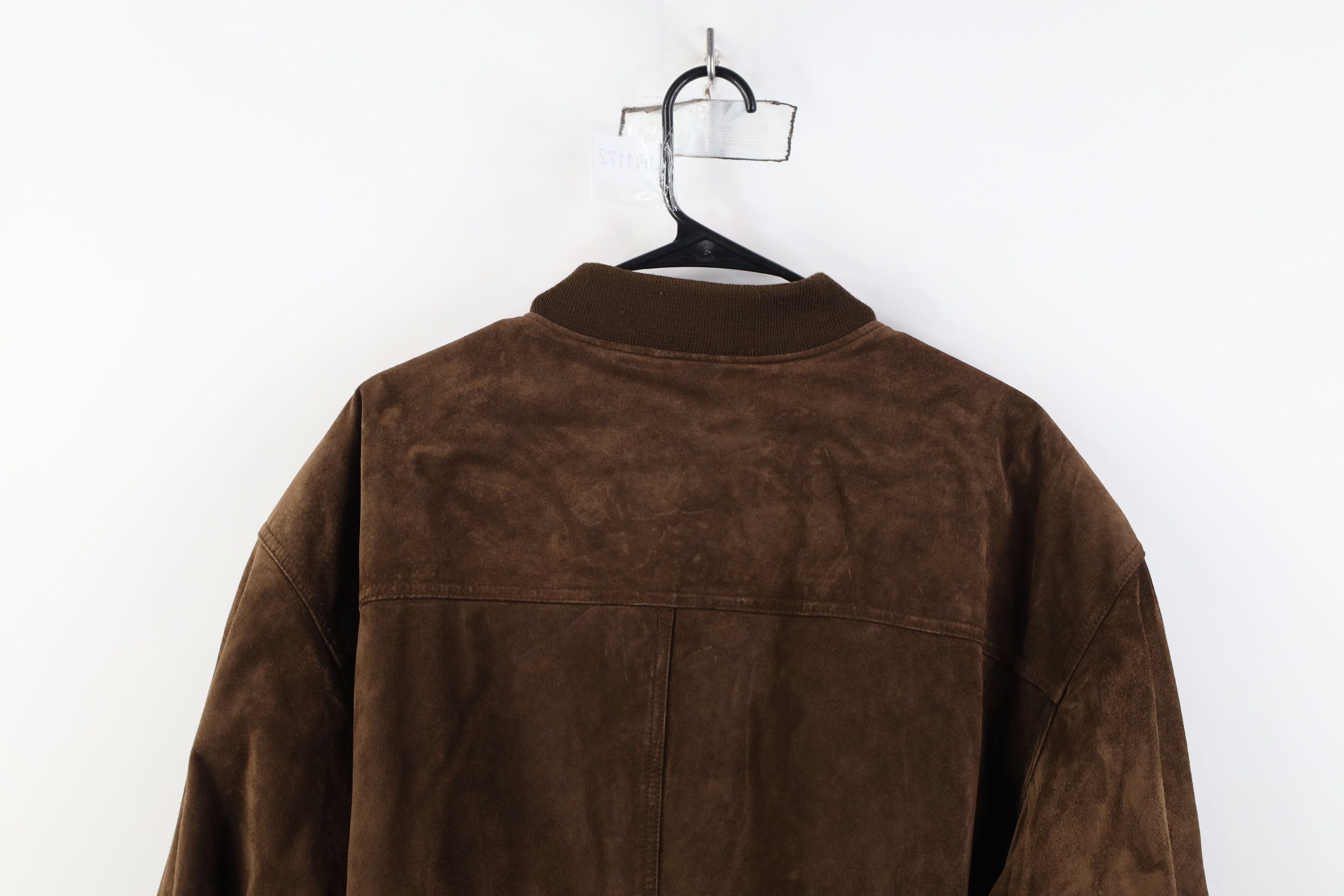 Vintage Vintage 90s Streetwear Suede Leather Bomber Jacket Brown Size US XL / EU 56 / 4 - 15 Thumbnail