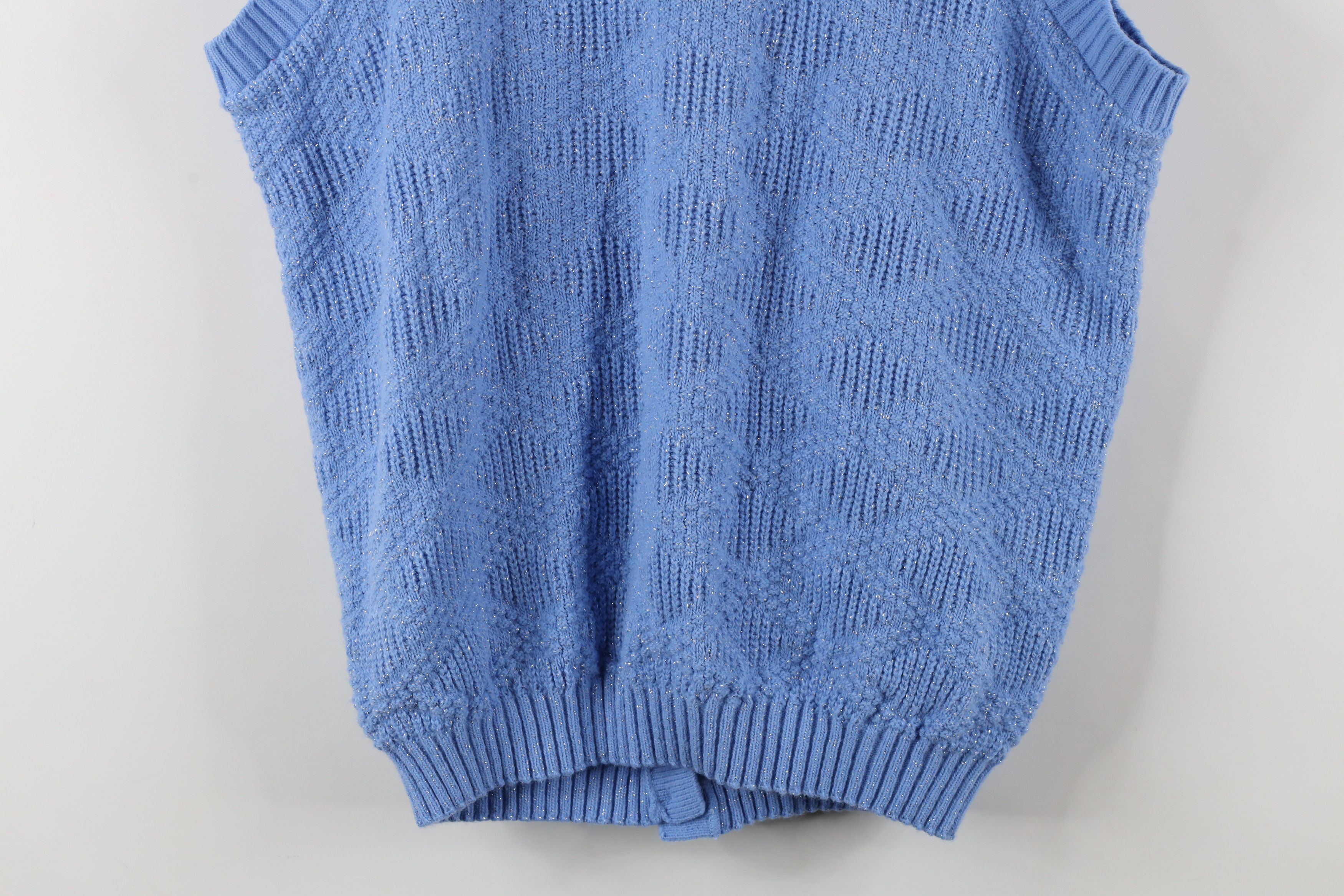 Vintage Vintage 90s Streetwear Textured Knit Sweater Vest USA Size L / US 10 / IT 46 - 10 Thumbnail