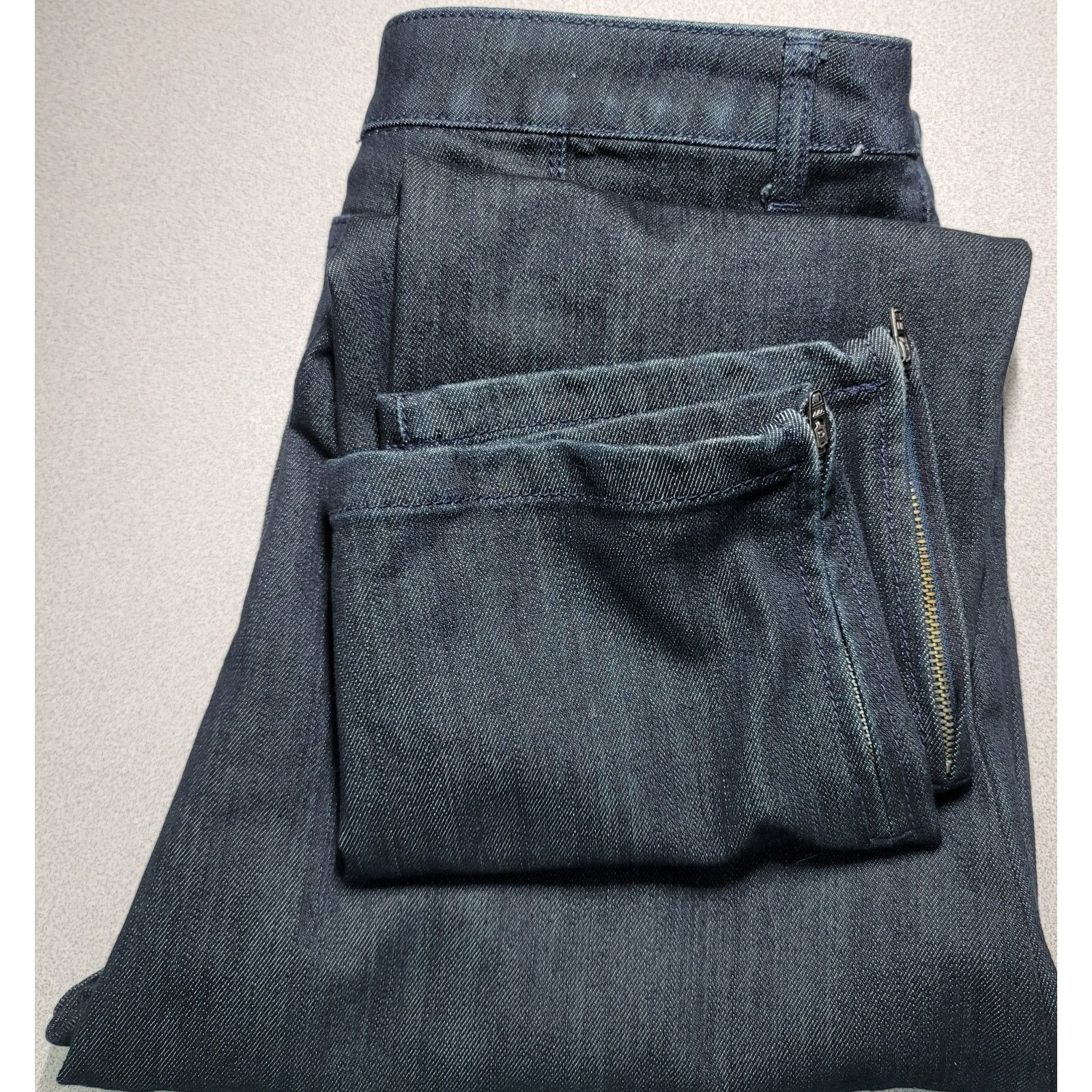 Chicos Chico's Platinum Dark Blue Zip Ankle Jeans 1 Medium NWOT Size 32" / US 10 / IT 46 - 6 Thumbnail