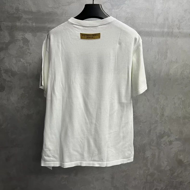 Louis Vuitton Louis Vuitton White monogrammed intarsia T-shirt with shor Size US M / EU 48-50 / 2 - 4 Thumbnail