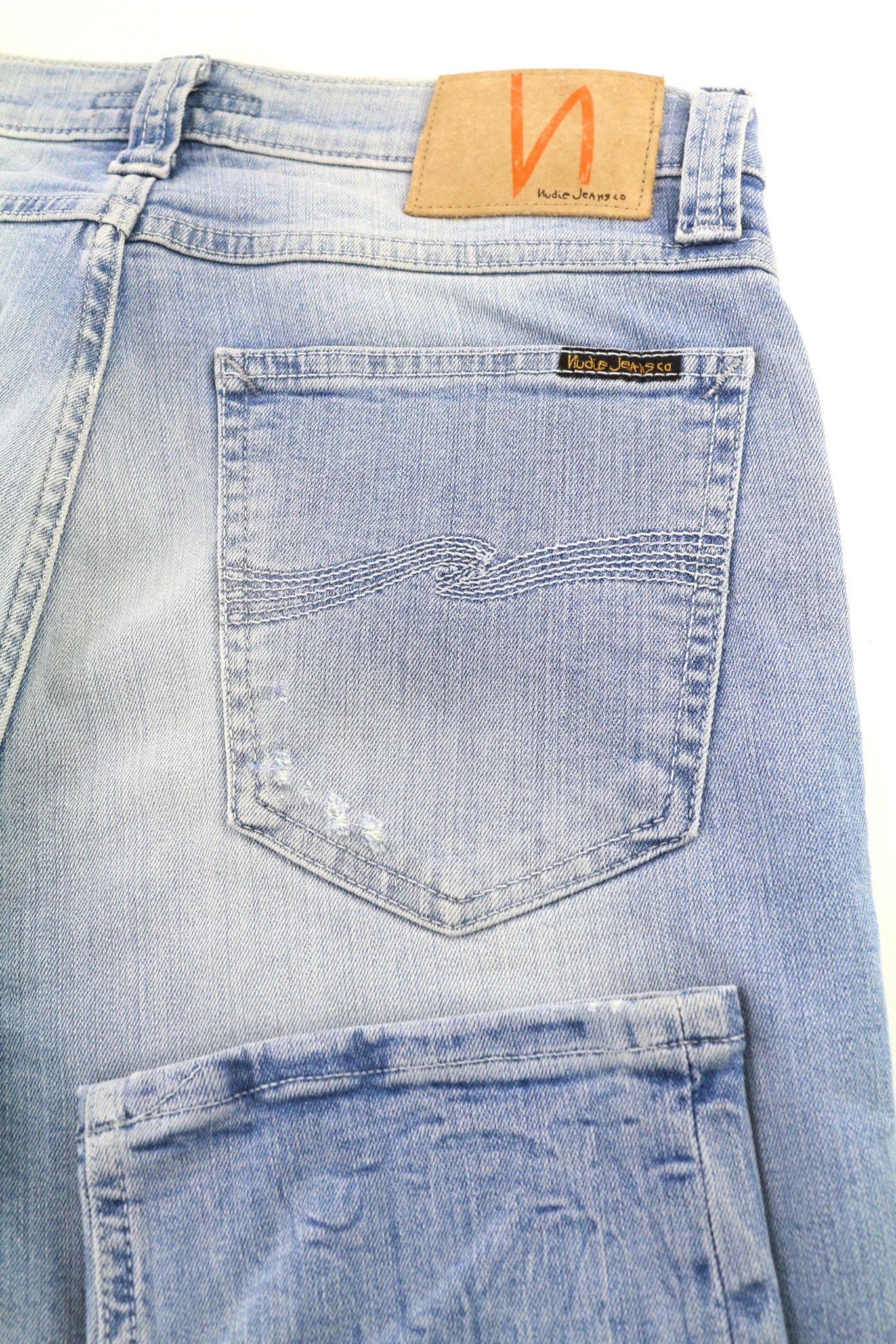 Nudie Jeans HIGH KAI W29/L32 Light Bleached Indigo Blue Jeans 81930 Size US 29 - 5 Thumbnail