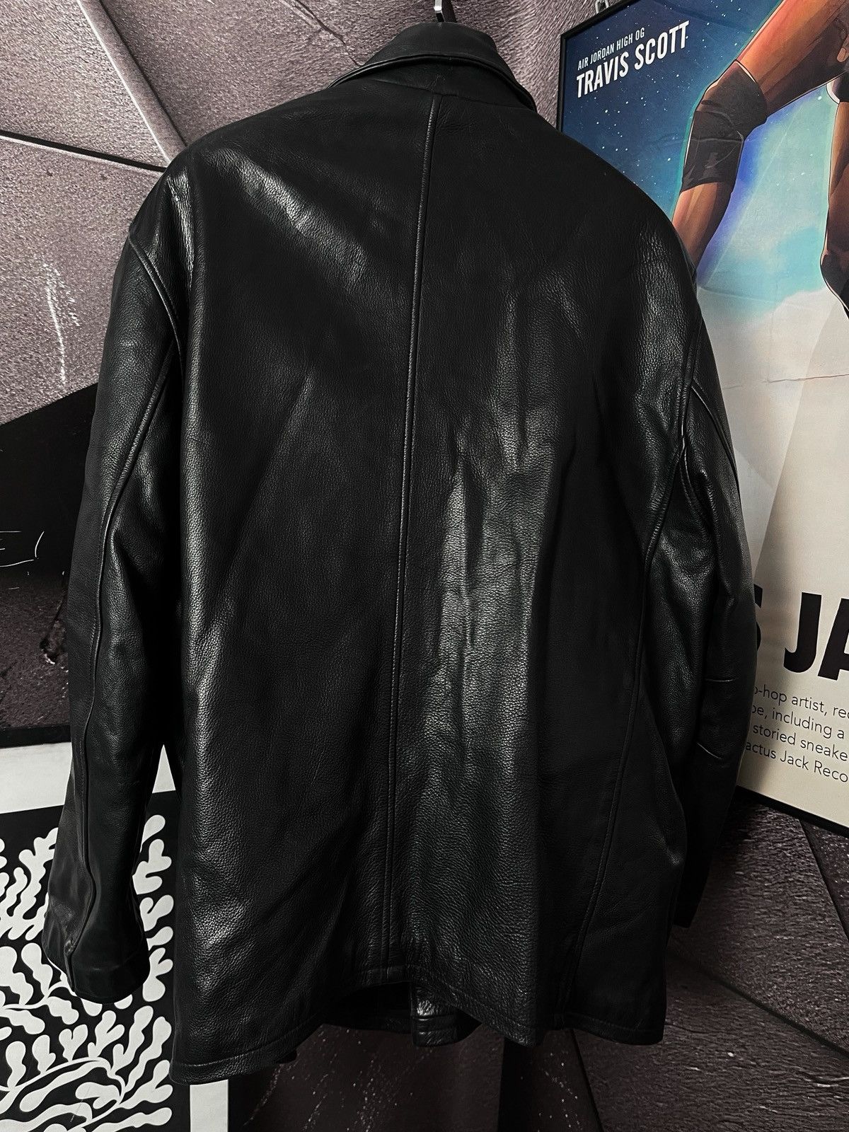 Versace Oakwood Leather Jacket Black XL Minimal Vintage Coat Size US XL / EU 56 / 4 - 8 Thumbnail
