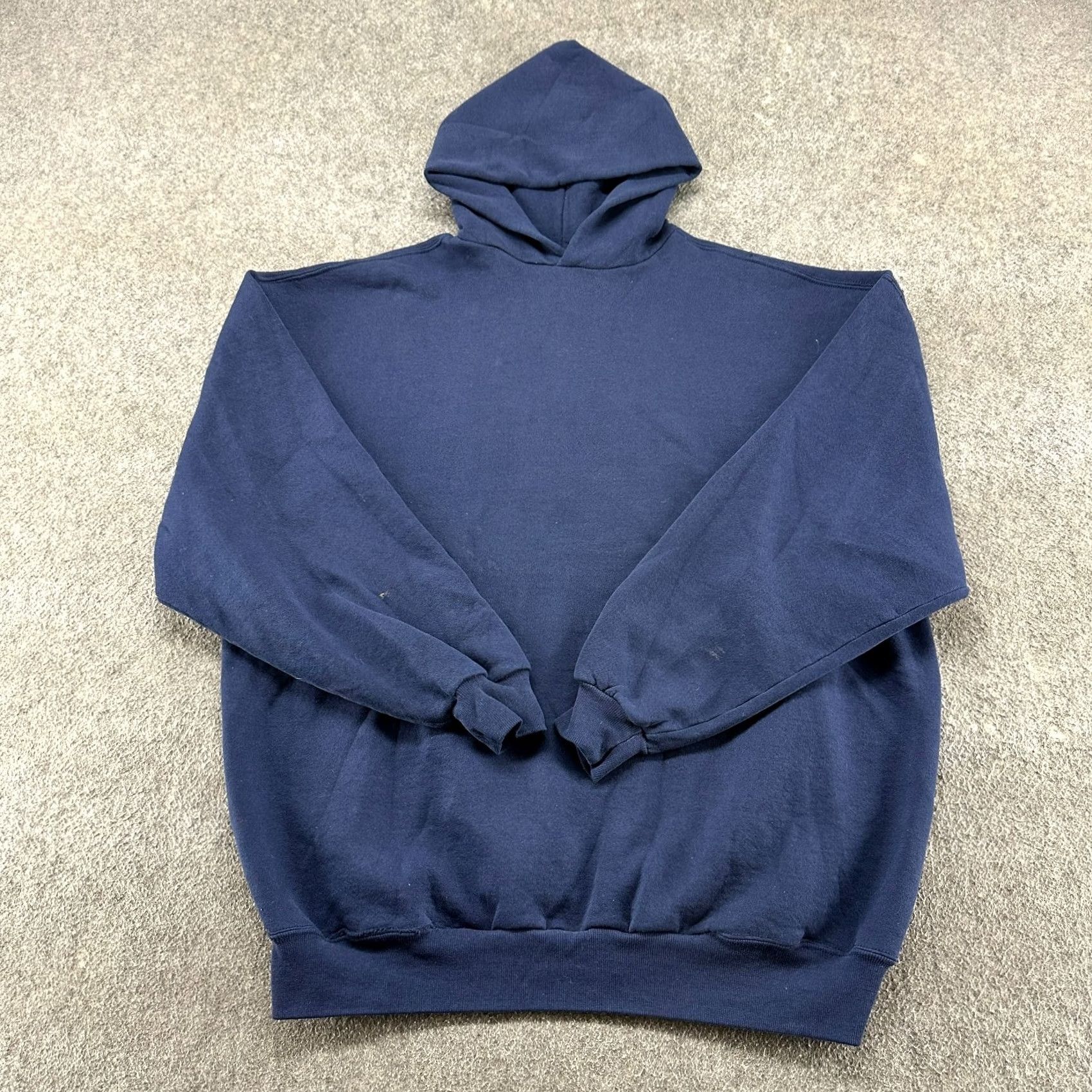 Russell Athletic VINTAGE Russell Hoodie Mens 2XL Blue Navy Pullover Cotton Blend Boxy Y2K Size US XXL / EU 58 / 5 - 2 Thumbnail