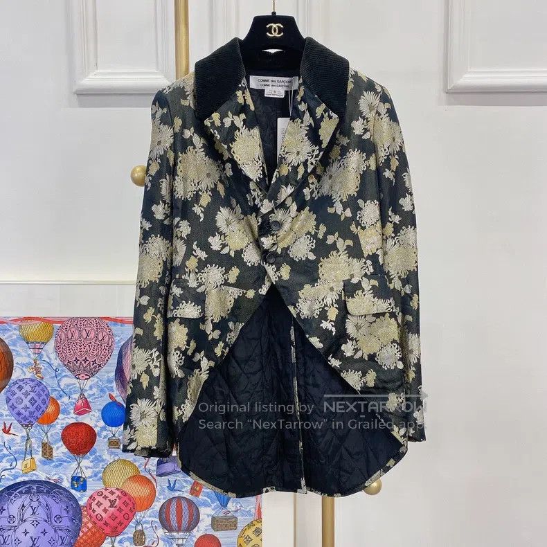 Comme des Garcons Comme Des Garcons Black gold thread print jacket, size S Size S / US 4 / IT 40 - 1 Thumbnail