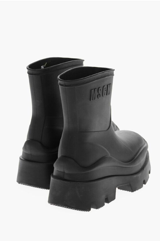 MSGM og1mm0724 Carrion Sole Rubber Boots in Black Size US 7 / IT 37 - 3 Thumbnail