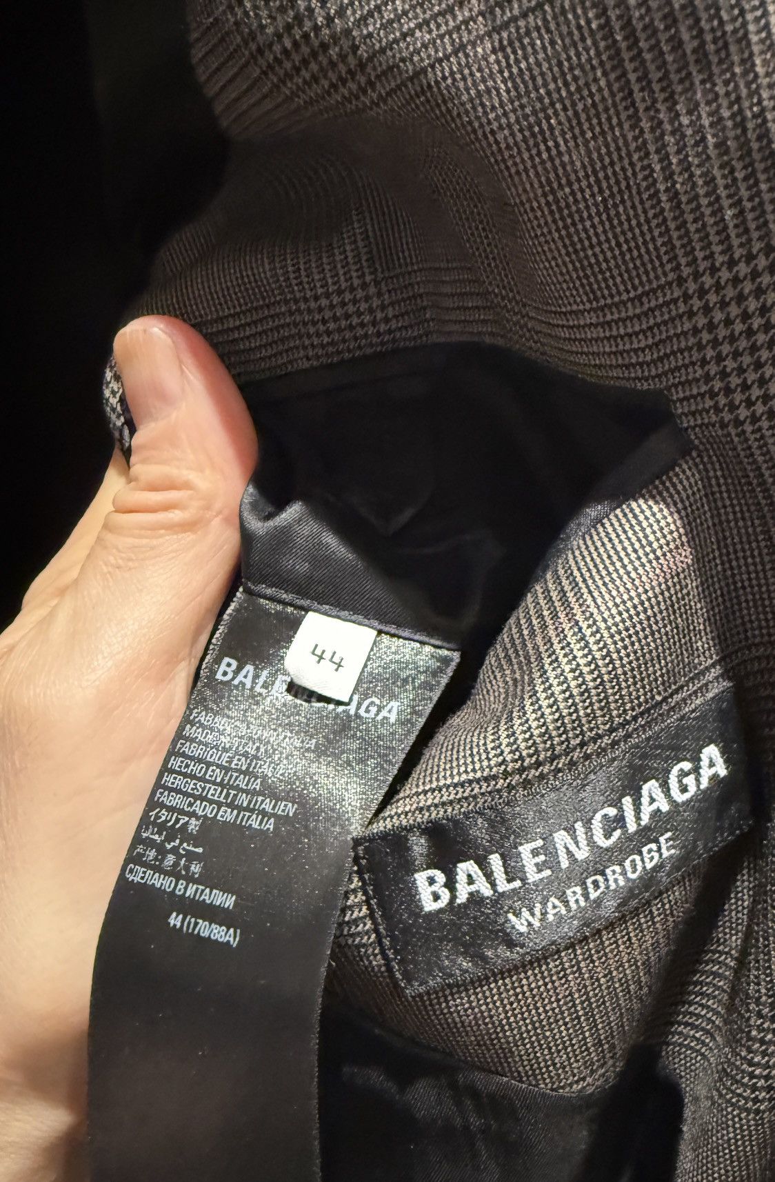 Balenciaga 'Washed' Prince Of Wales SB jacket Size 44R - 6 Thumbnail