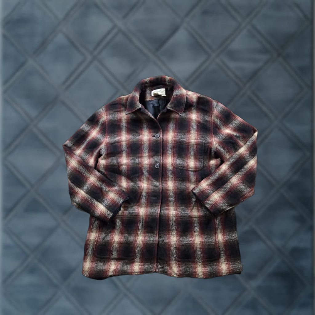 Eddie Bauer VINTAGE Eddie Bauer Flannel Shirt Jacket Medium Womens Plaid Wool Blend Pocket Size M / US 6-8 / IT 42-44 - 1 Thumbnail