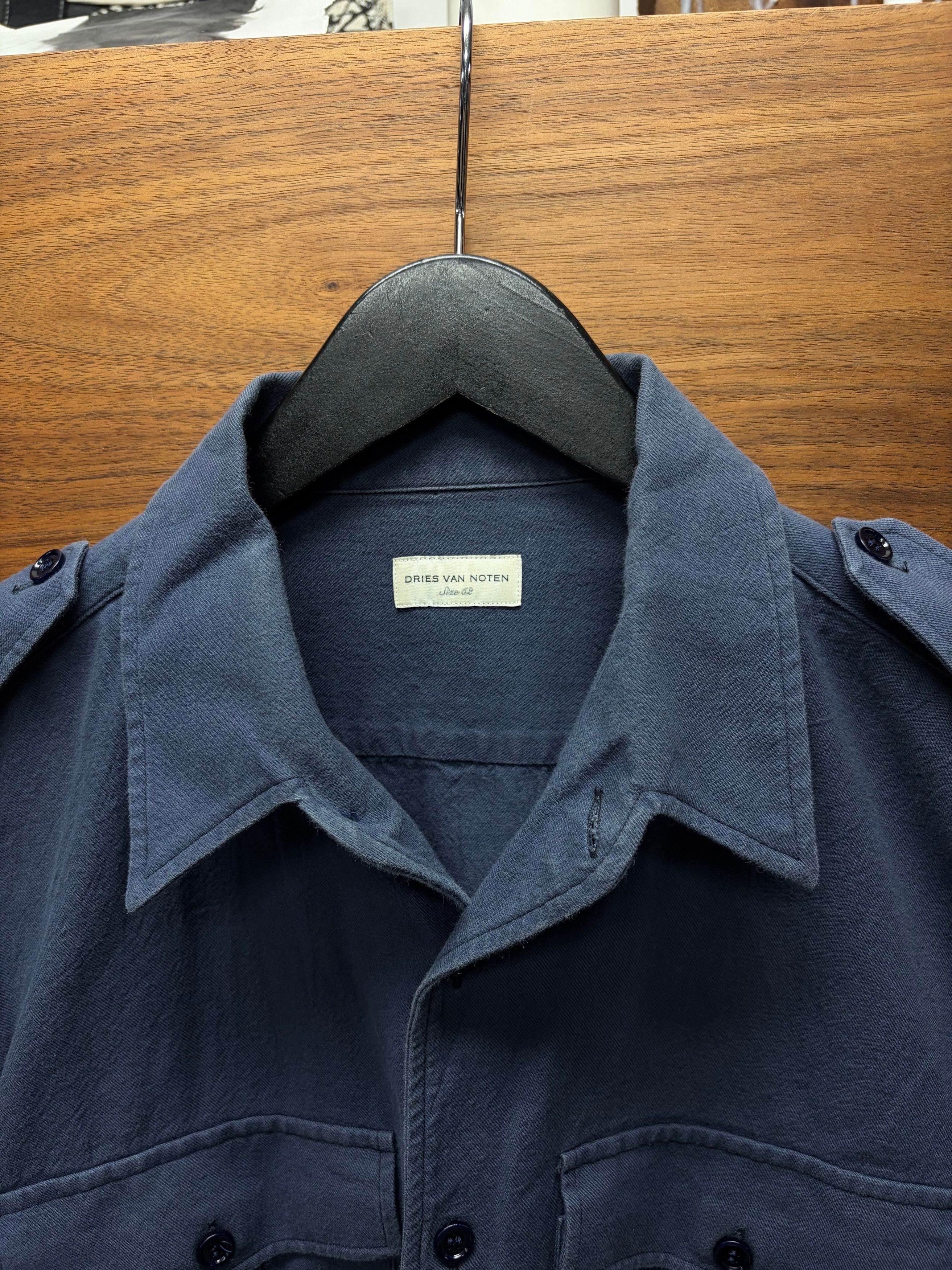 Dries Van Noten Dries Van Noten Uniform Blue Military Epaulette Button Up Shirt Size US L / EU 52-54 / 3 - 3 Thumbnail
