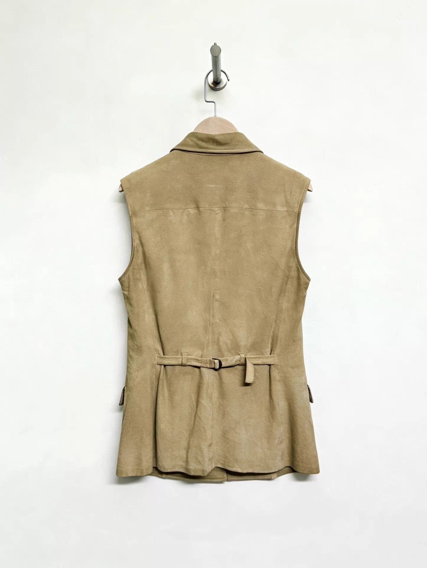 Issey Miyake Issey Miyake 2000s Workwear Goat Leather Suede Vest Tan M Size M / US 6-8 / IT 42-44 - 2 Thumbnail