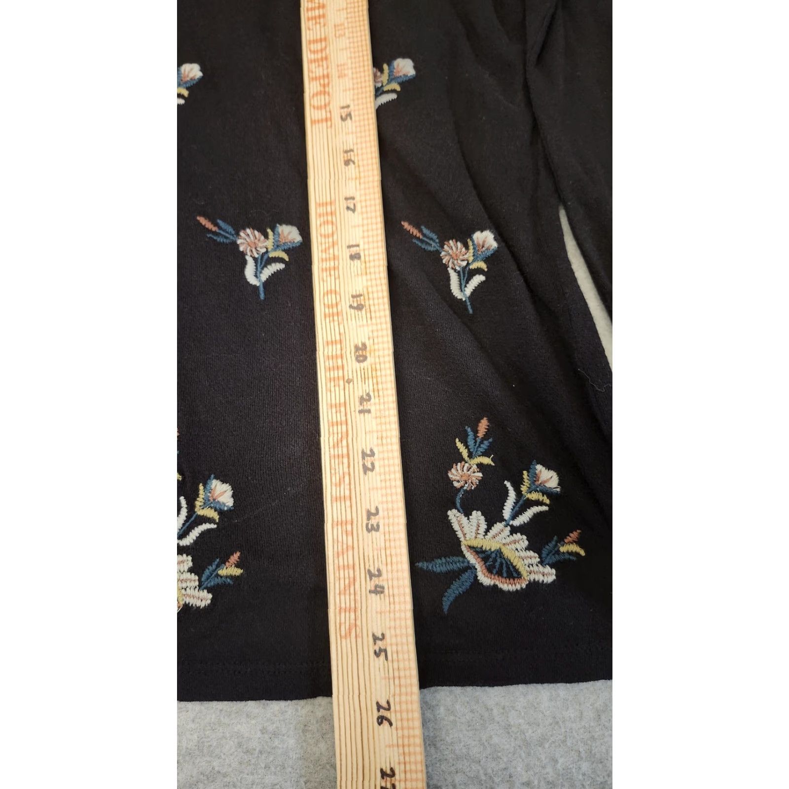 Lucky Brand Lucky Brand Shirt Womens Large Black Embroidered Floral Boho Tunic Top Size L / US 10 / IT 46 - 3 Thumbnail
