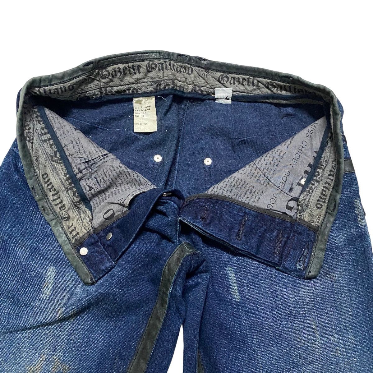 John Galliano John Galliano Leather Trimmed Denim Jeans Size US 31 - 16 Thumbnail