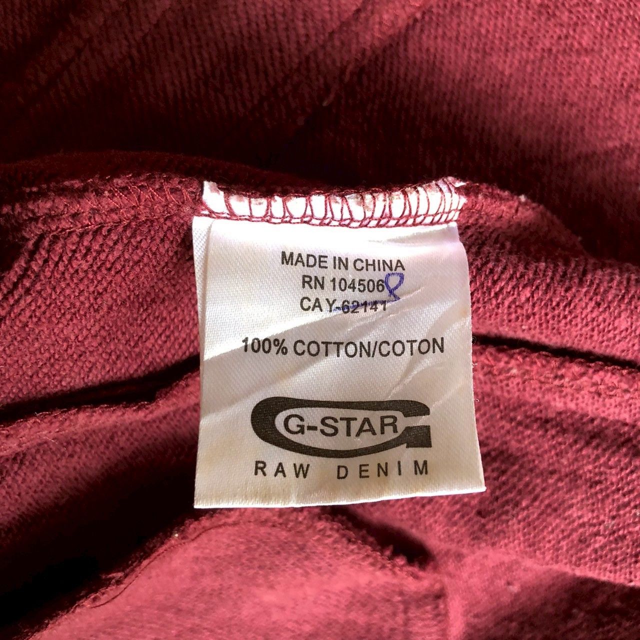 G-Star Vintage Y2K G-Star Raw Full Zip Hoodie Burgundy Size US XL / EU 56 / 4 - 6 Thumbnail
