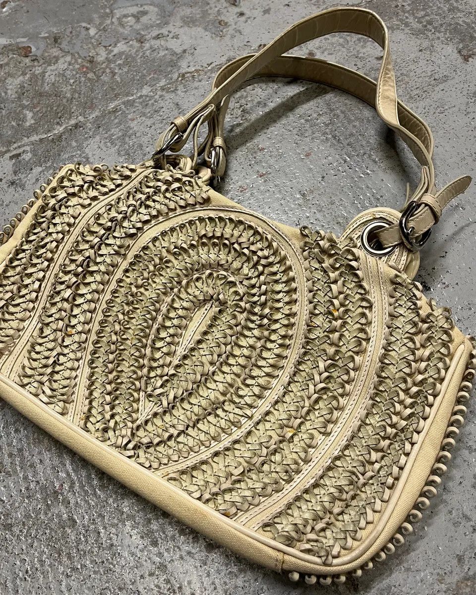 Gianfranco Ferre 2000s Gianfranco Ferré Cream Beaded Embellished Handle Bag Size ONE SIZE - 4 Thumbnail