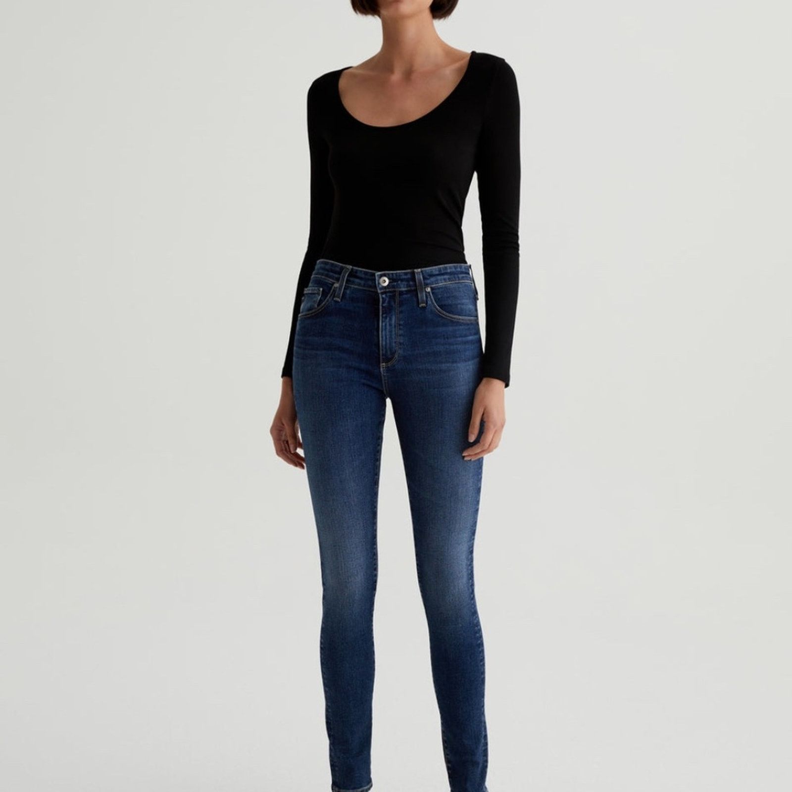 AG Adriano Goldschmied Adriano Goldschmied Farrah High-Rise Skinny Jeans - 29R Size 29" - 1 Thumbnail