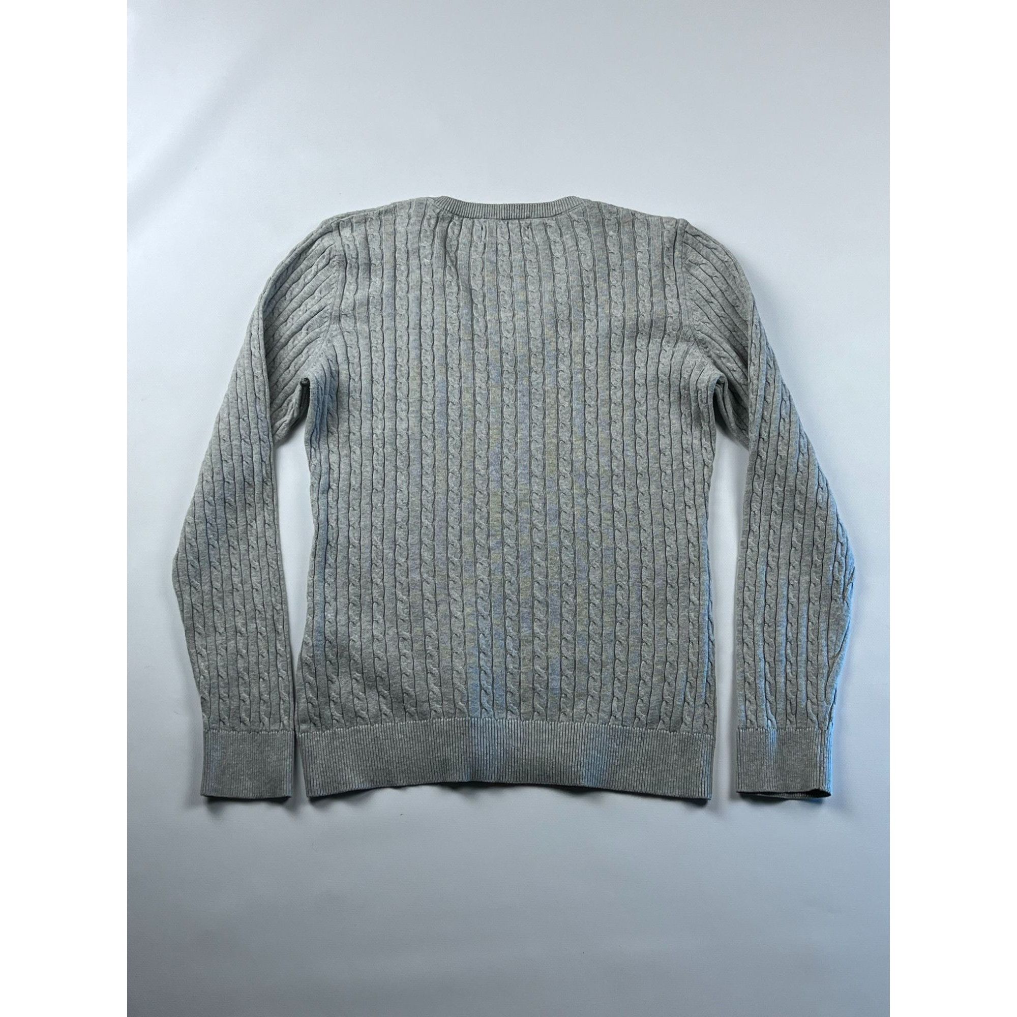 Polo Ralph Lauren × Ralph Lauren × Vintage Polo Ralph Lauren Gray Cable Knit V-Neck Sweater Size M / US 6-8 / IT 42-44 - 3 Thumbnail