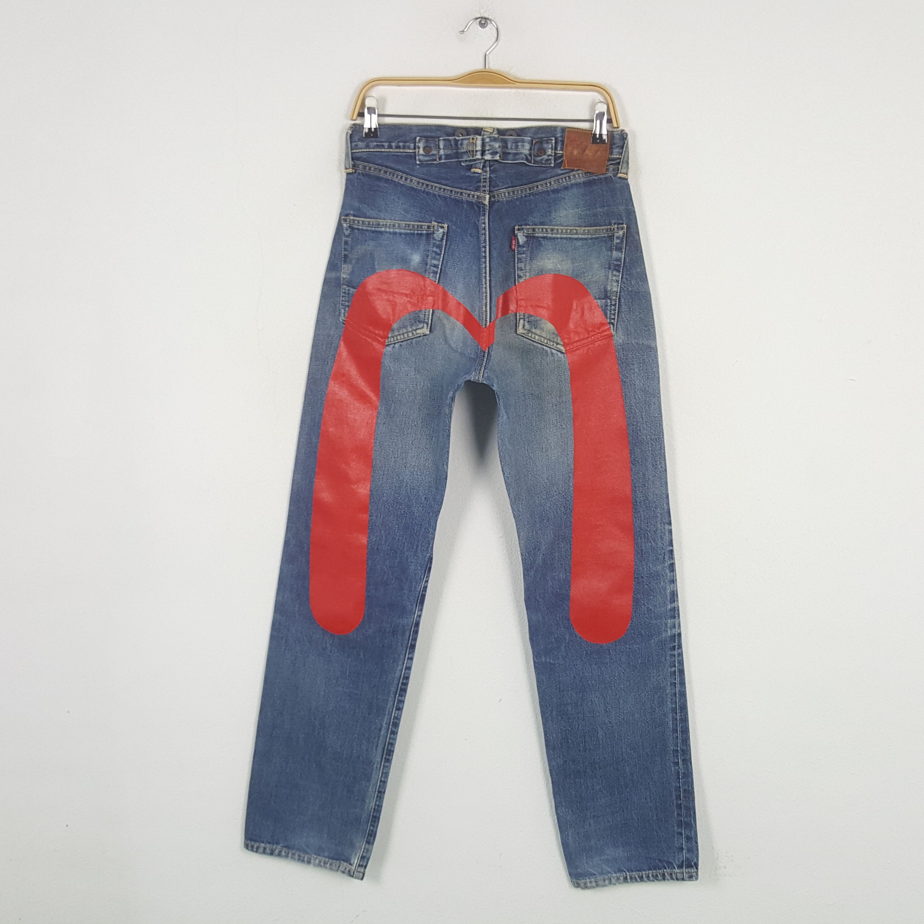 Evisu Vintage Evis Selvedge Daicock Art Denim Jeans C297N1 Size US 29 - 1 Thumbnail