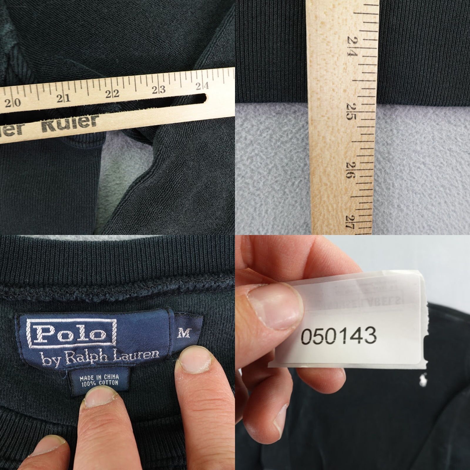 Polo Ralph Lauren Vintage Polo Ralph Lauren Sweatshirt Men Medium Black Velour Logo Crewneck Y2K Size US M / EU 48-50 / 2 - 8 Thumbnail