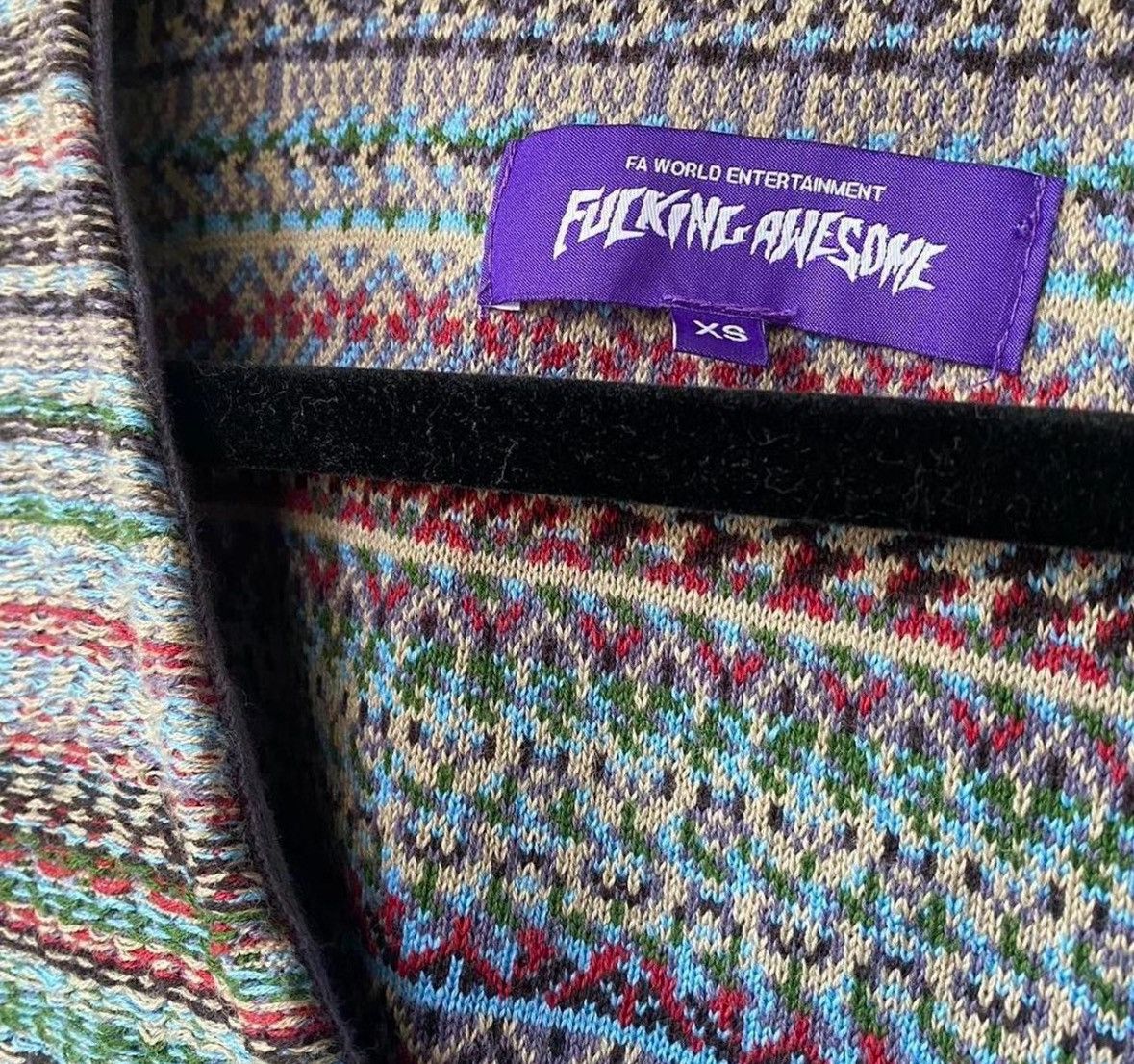 Fucking Awesome Fucking Awesome Dill Painting Intarsia Cardigan Size US XS / EU 42 / 0 - 6 Thumbnail