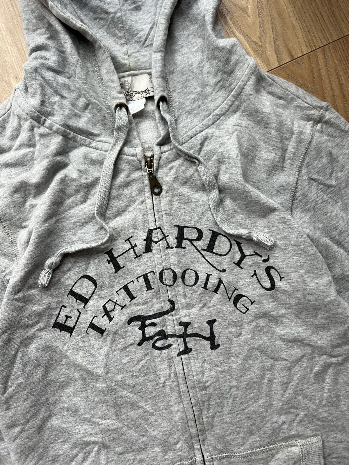 Ed Hardy 00’s ED HARDY TATTOING BIRD ZIP HOODIE Y2K VINTAGE Size S / US 4 / IT 40 - 6 Thumbnail