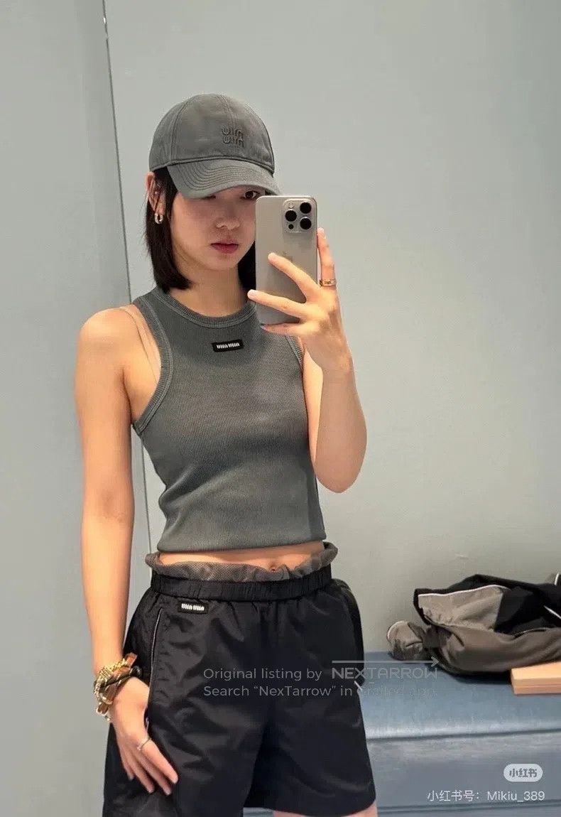 Miu Miu Miu Miu Size S 25 spring and summer logo rib short slim ves Size S / US 4 / IT 40 - 7 Thumbnail