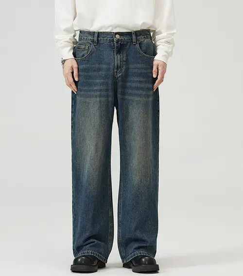 Japanese Brand × Jean Washed distressed straight loose baggy jeans Size US 32 / EU 48 - 1 Thumbnail