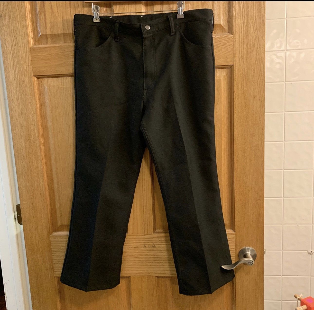 Wrangler Vtg Wrangler Pant Mens 36x27 Black Bootcut Polyester Western Size US 36 / EU 52 - 1 Thumbnail