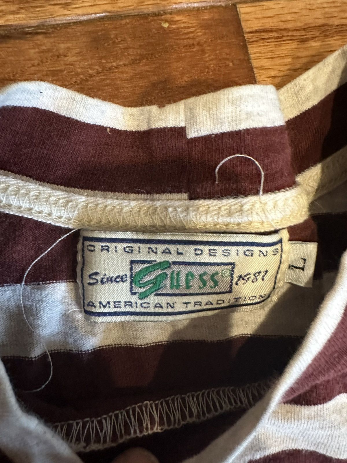 Guess × Vintage 1988 long sleeve GUESS stripe shirt Size US L / EU 52-54 / 3 - 6 Thumbnail