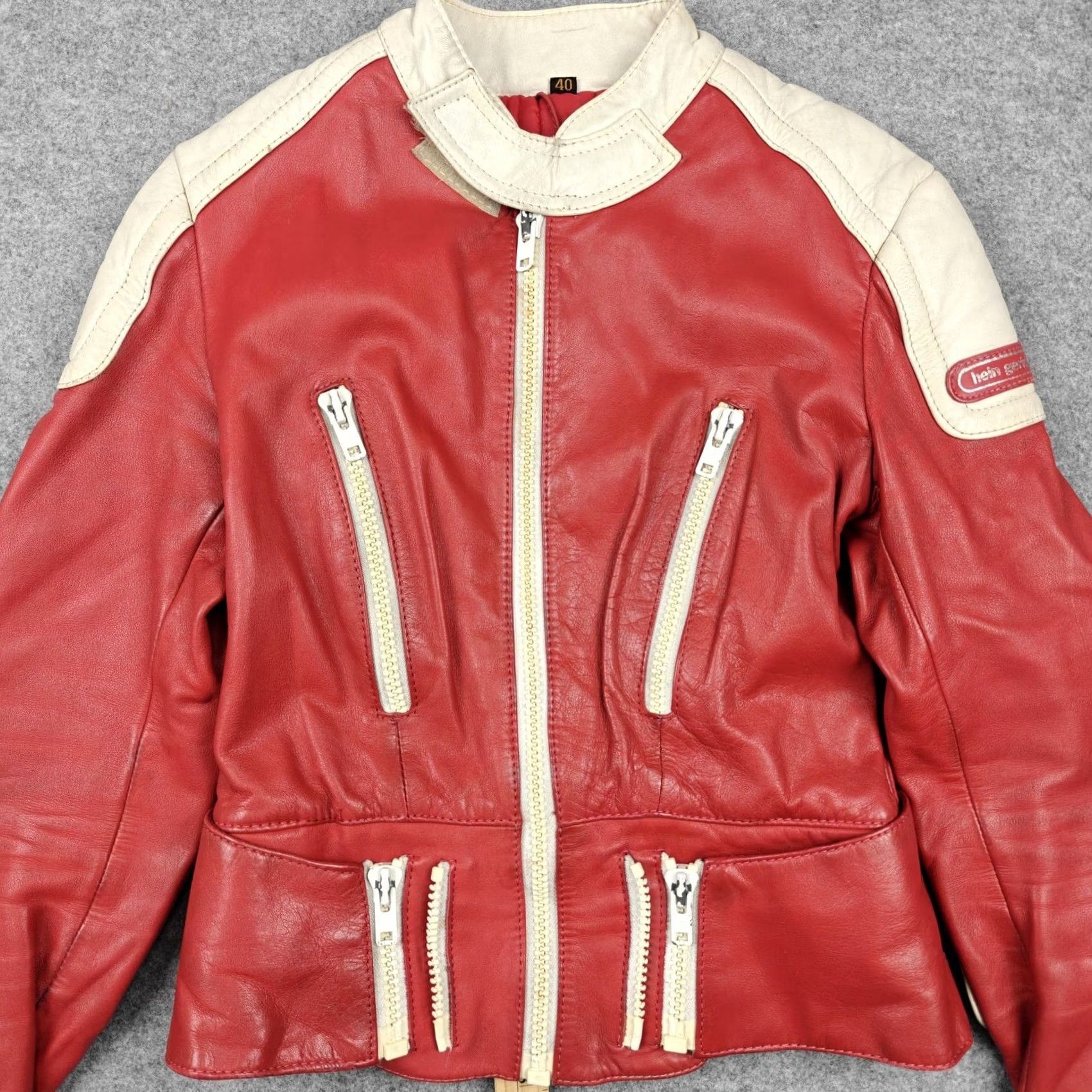 Shein Alternative title: Vintage Hein Gericke Jacket - Womens 40 Red White Leather Motorcycle Zip Size S / US 4 / IT 40 - 2 Thumbnail