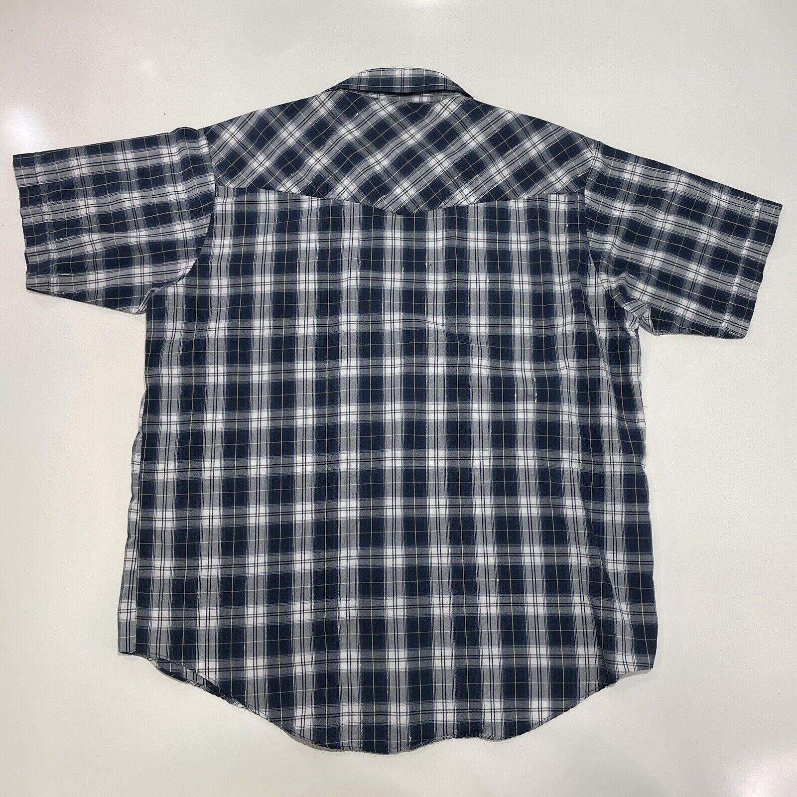 Other VTG Plains Men’s Western Pearl Snap Shirt Silver Thread Blue Size US XL / EU 56 / 4 - 8 Thumbnail