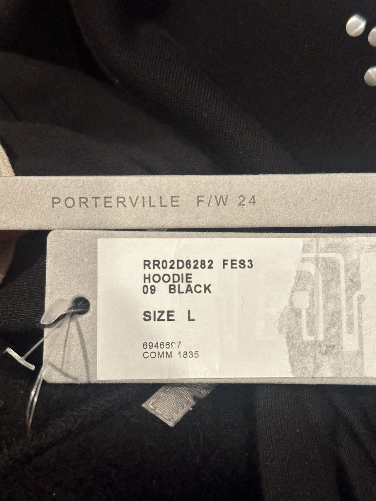 Rick Owens RICK OWENS Black Porterville Orb Studs Hoodie Size US L / EU 52-54 / 3 - 5 Thumbnail