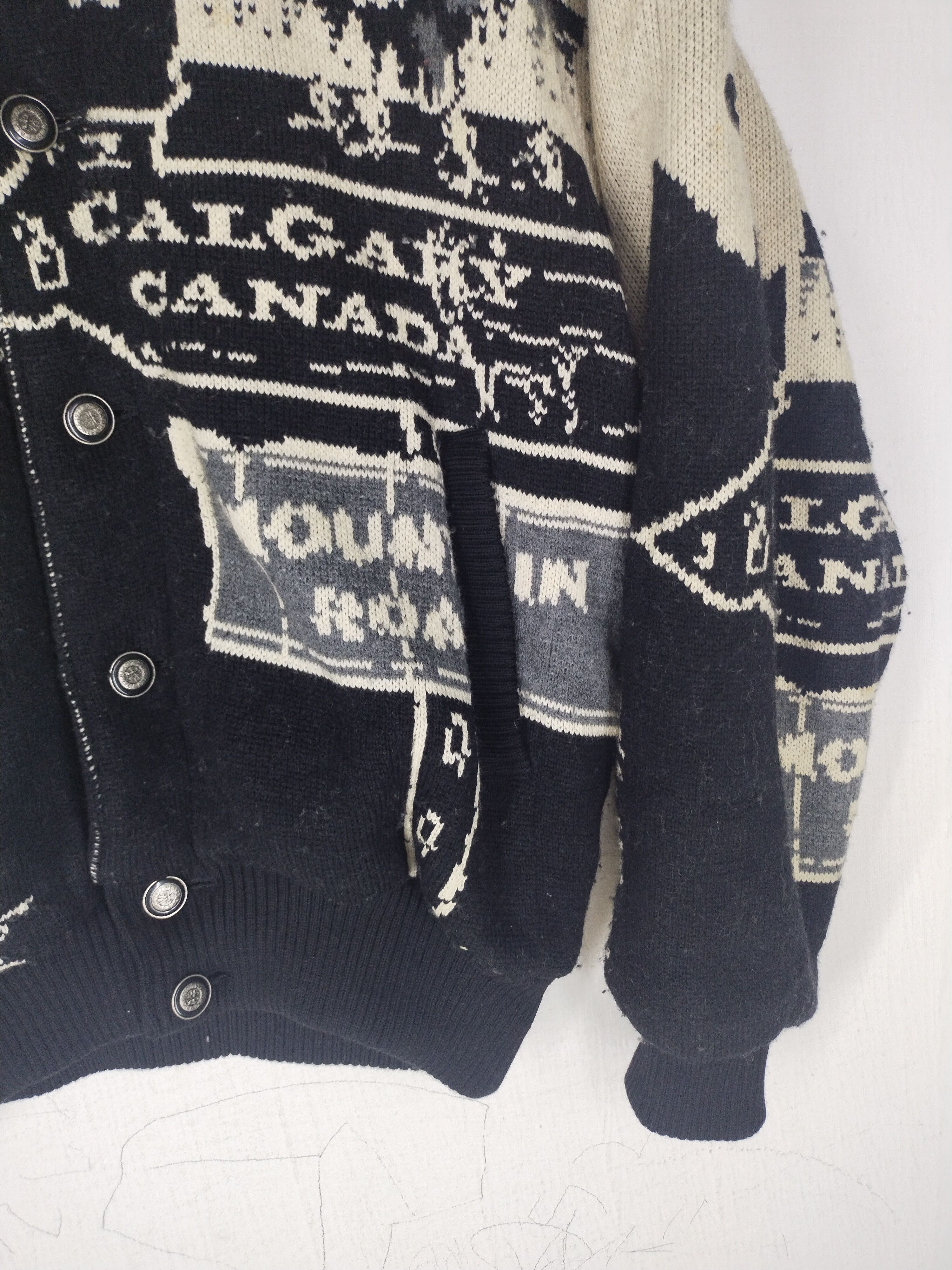 Vintage 80's Vintage Calgary Canada Black Pia Wool Jacket Size US L / EU 52-54 / 3 - 4 Thumbnail